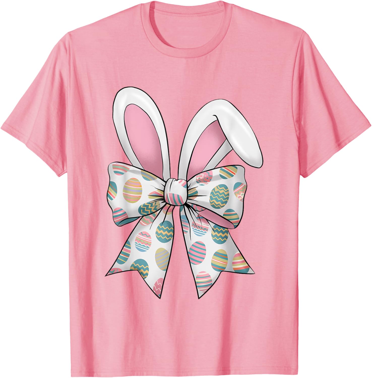 Easter Day Coquette Bow Cute Bunny Rabbit Girls Teens Kids T-Shirt