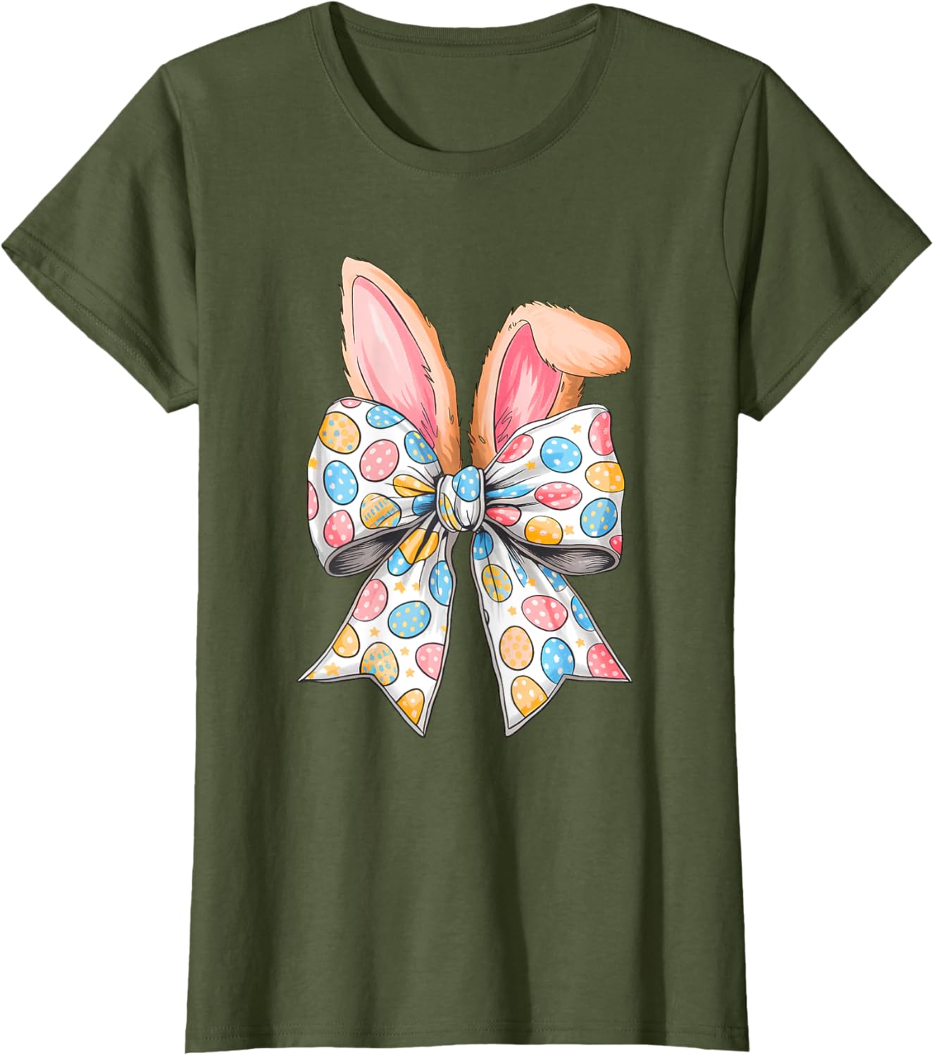 Easter Day Coquette Bow Cute Bunny Rabbit Girls Teens Kids T-Shirt