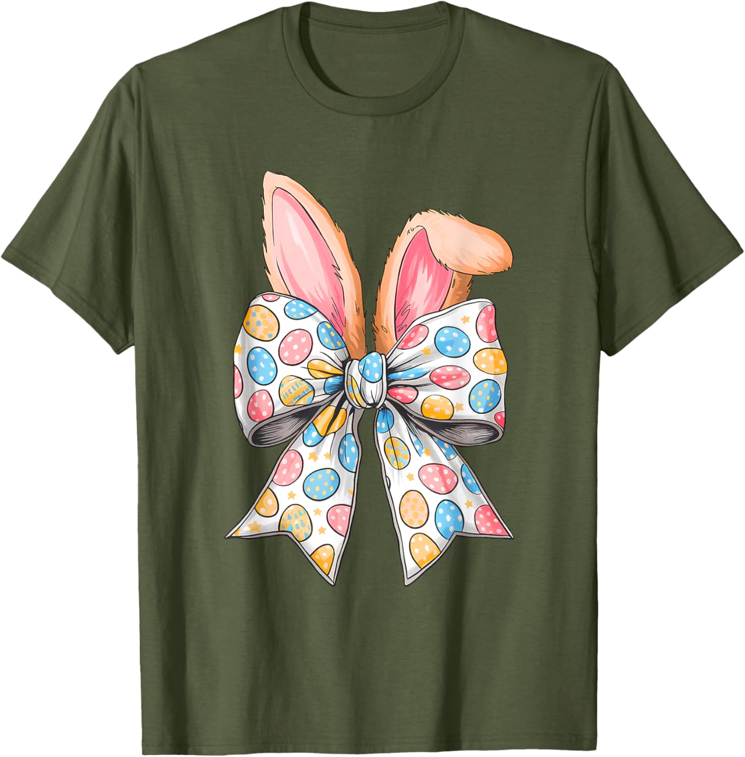 Easter Day Coquette Bow Cute Bunny Rabbit Girls Teens Kids T-Shirt