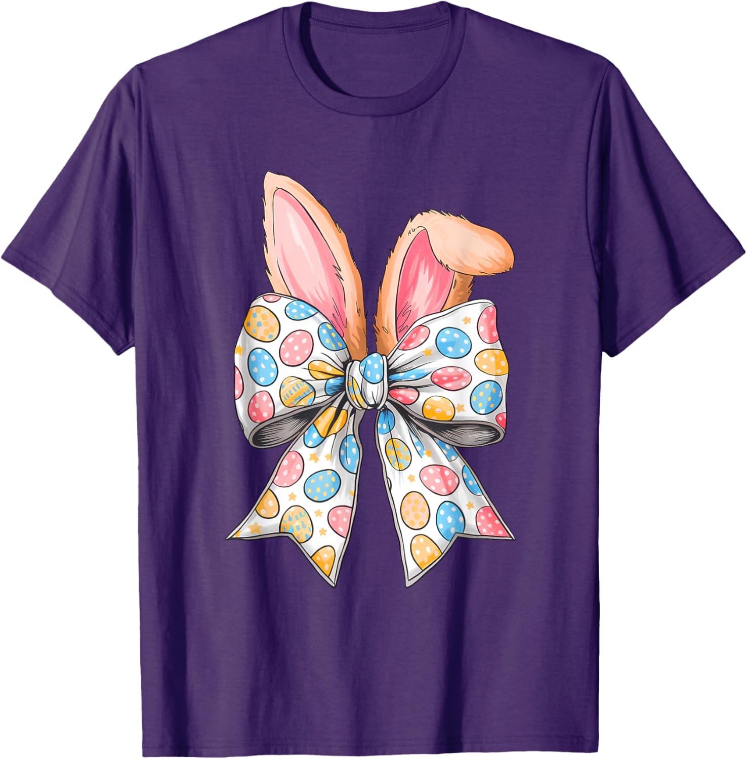 Easter Day Coquette Bow Cute Bunny Rabbit Girls Teens Kids T-Shirt