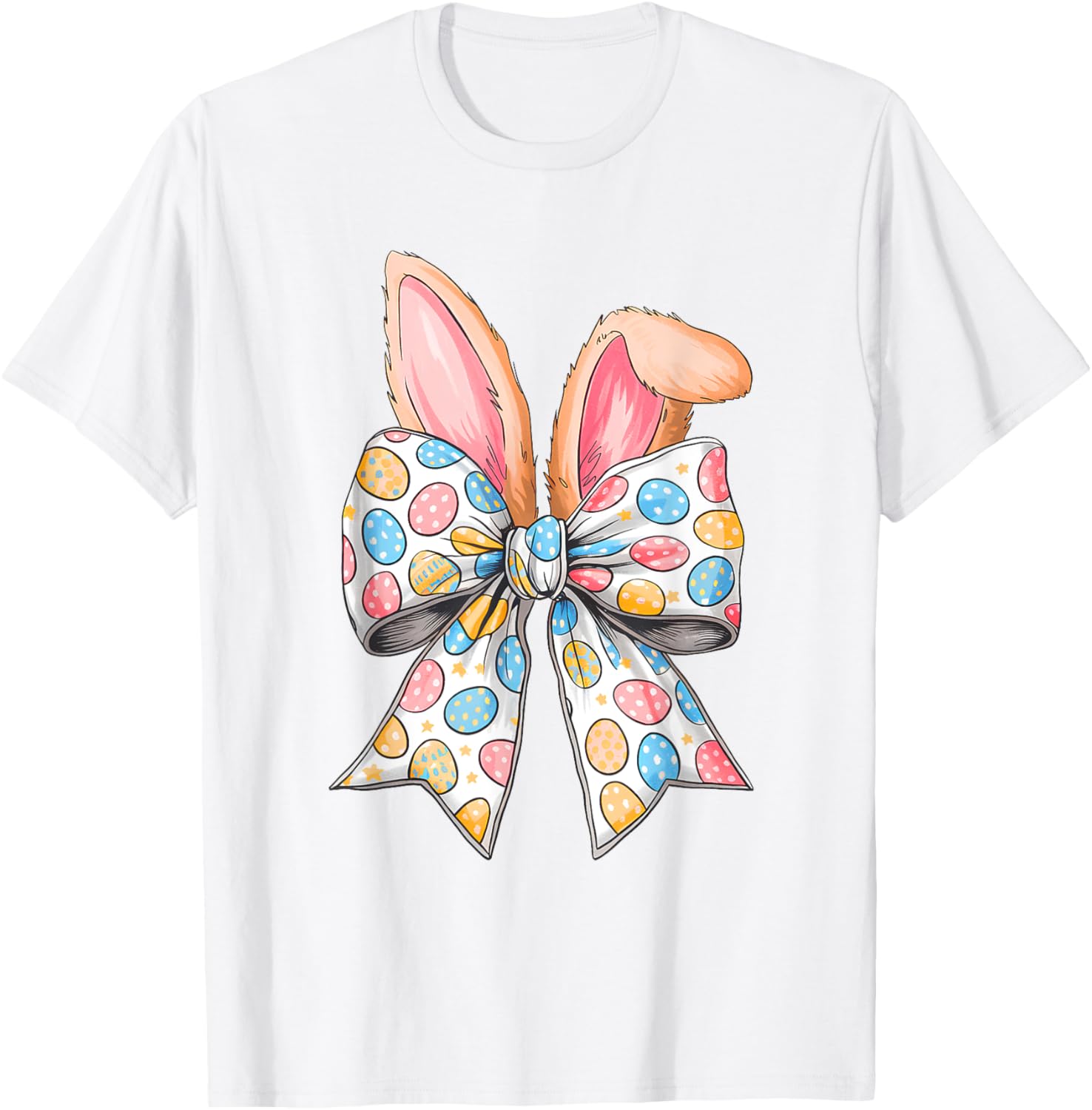 Easter Day Coquette Bow Cute Bunny Rabbit Girls Teens Kids T-Shirt