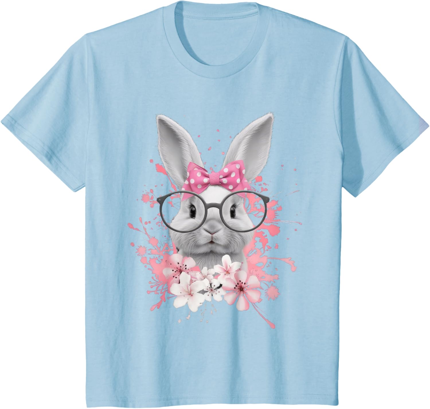 Easter Day Cute Bunny Rabbit Face Coquette Bow Women T-Shirt