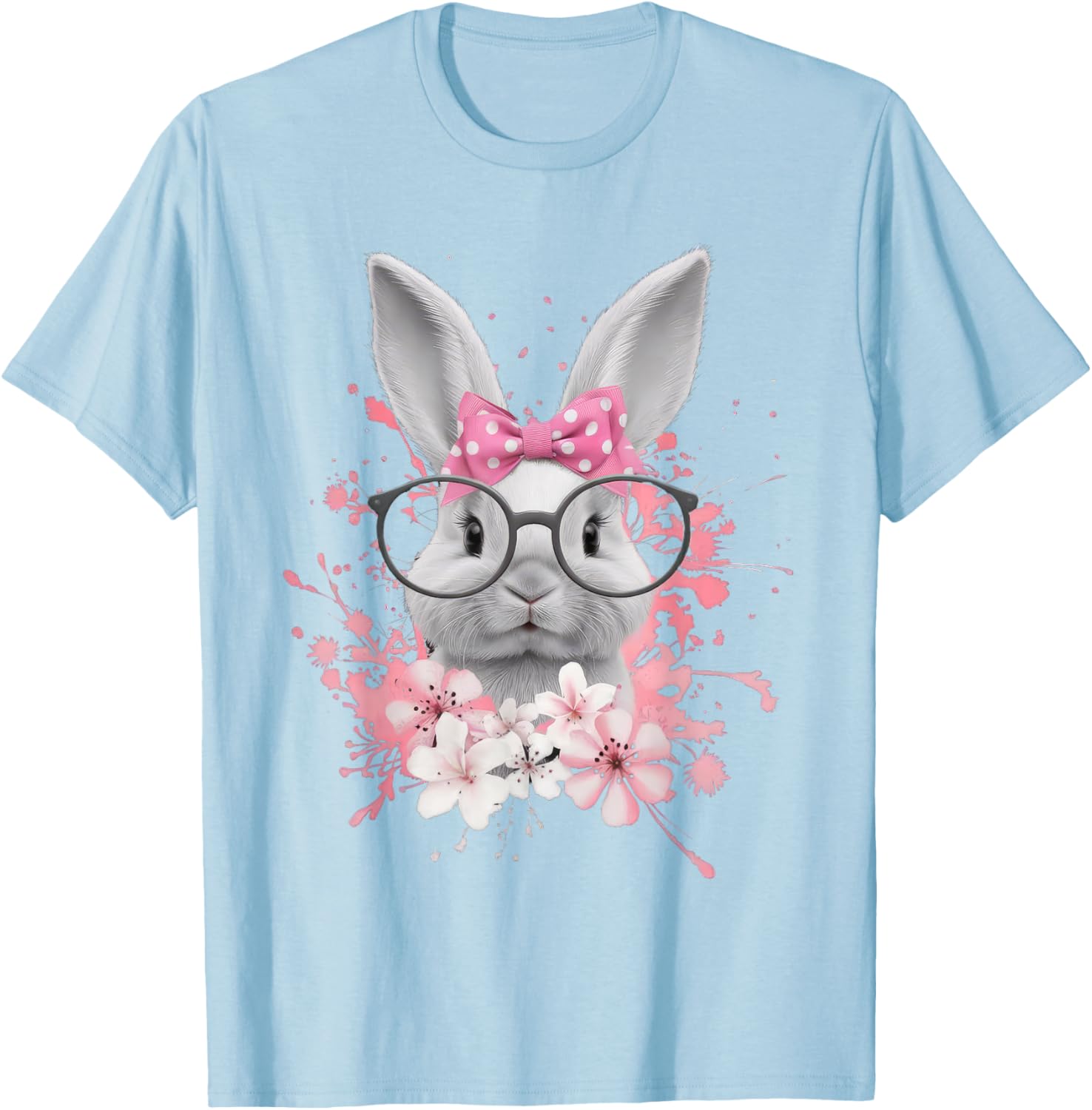 Easter Day Cute Bunny Rabbit Face Coquette Bow Women T-Shirt