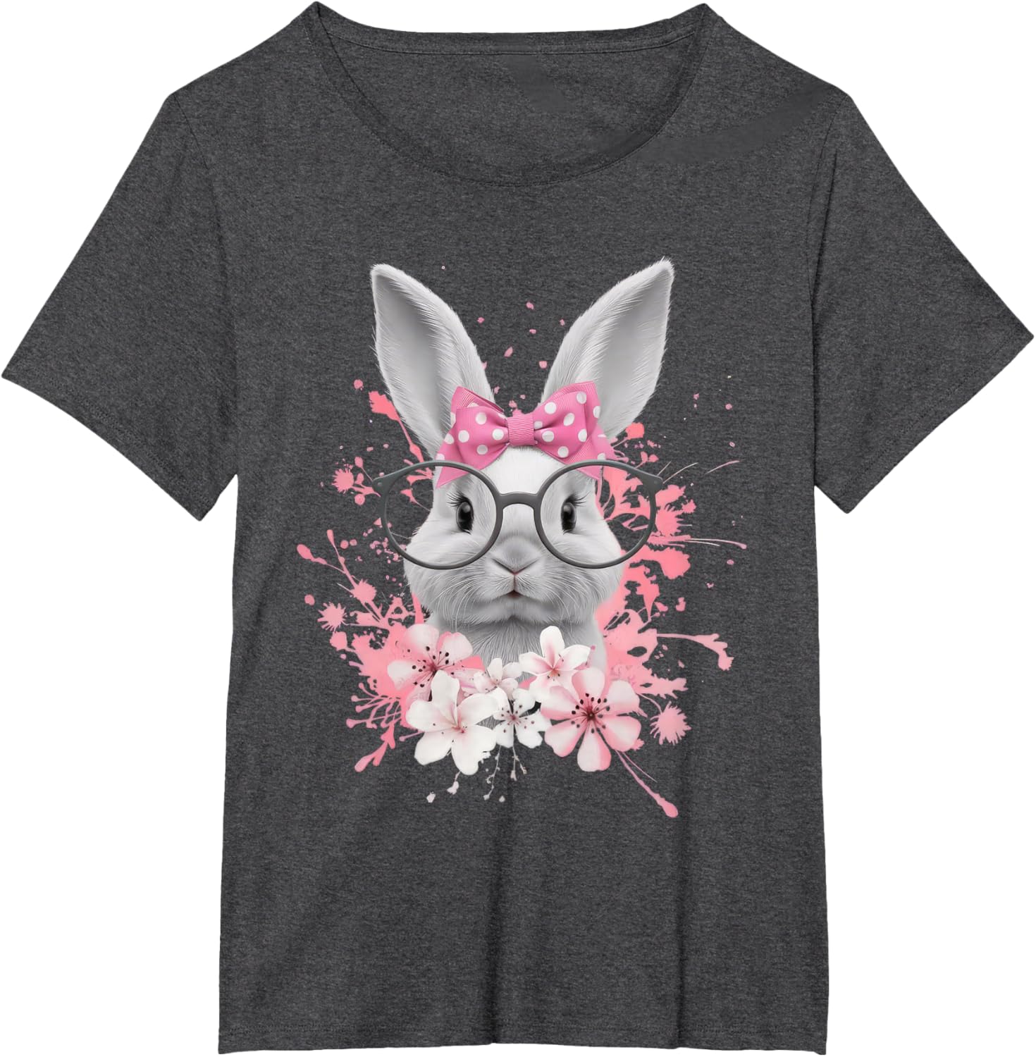 Easter Day Cute Bunny Rabbit Face Coquette Bow Women T-Shirt