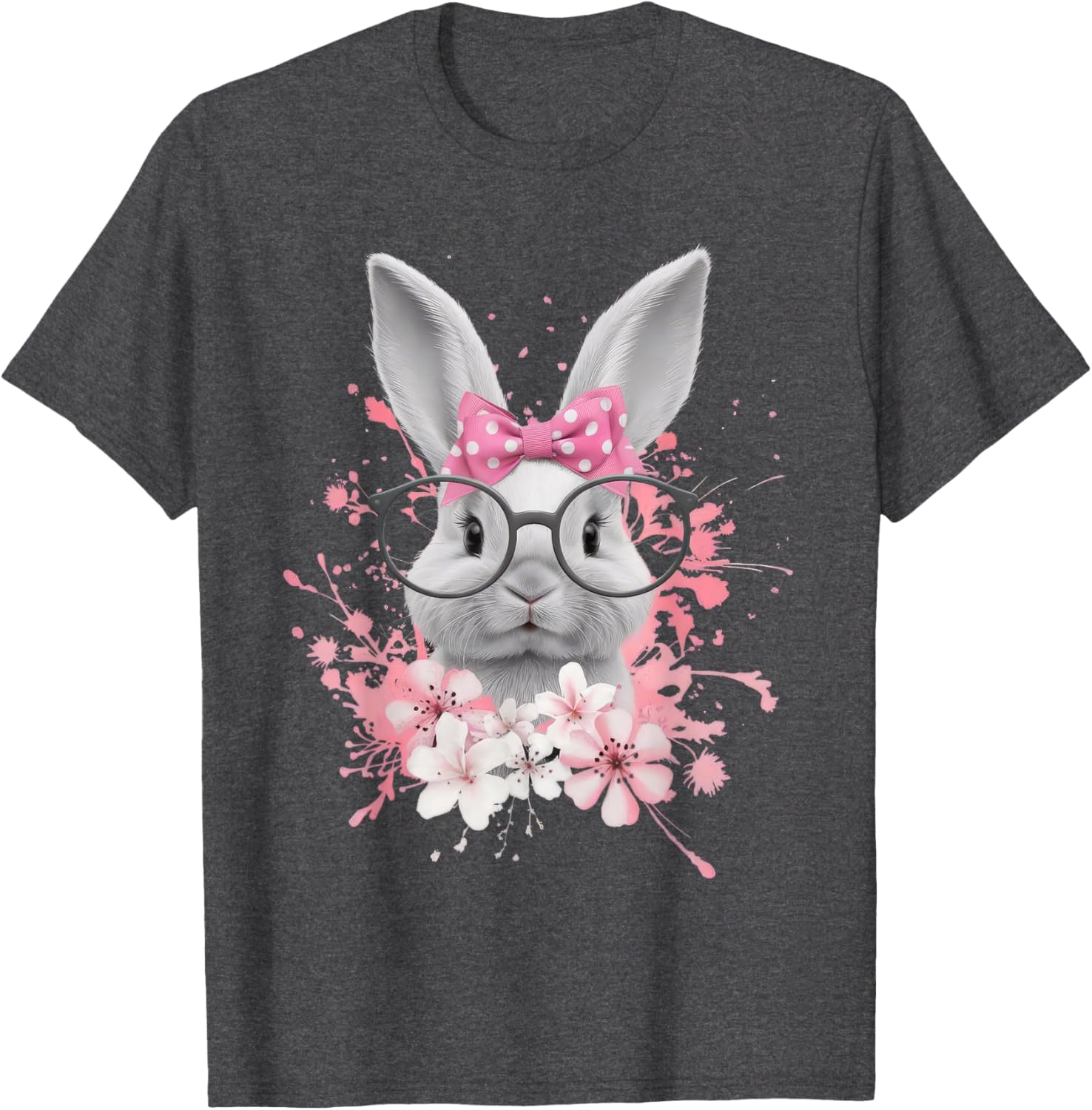 Easter Day Cute Bunny Rabbit Face Coquette Bow Women T-Shirt