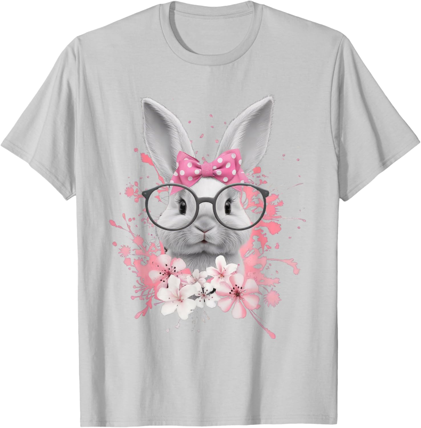 Easter Day Cute Bunny Rabbit Face Coquette Bow Women T-Shirt