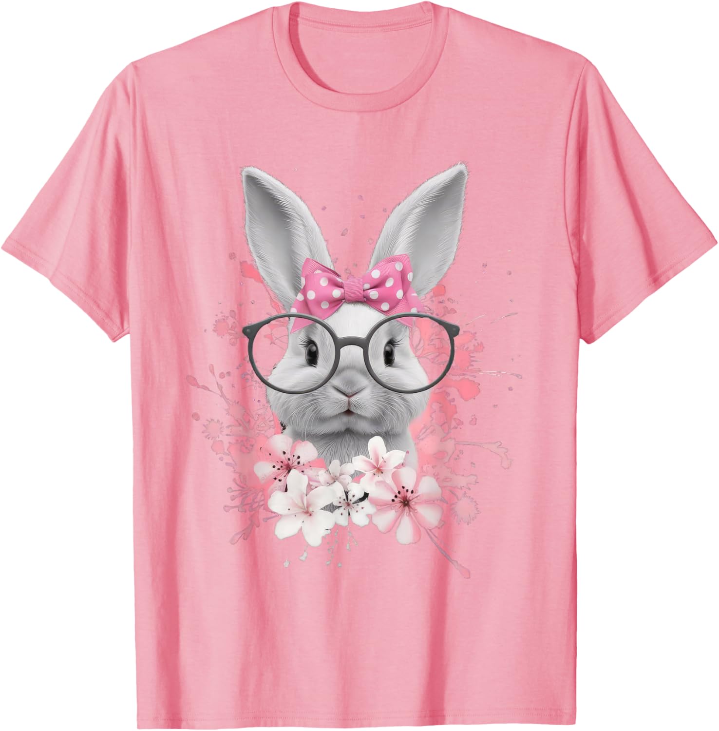 Easter Day Cute Bunny Rabbit Face Coquette Bow Women T-Shirt