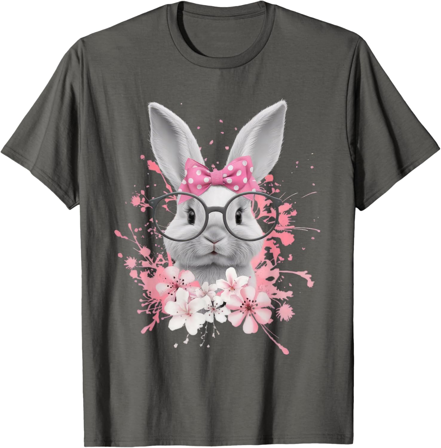 Easter Day Cute Bunny Rabbit Face Coquette Bow Women T-Shirt