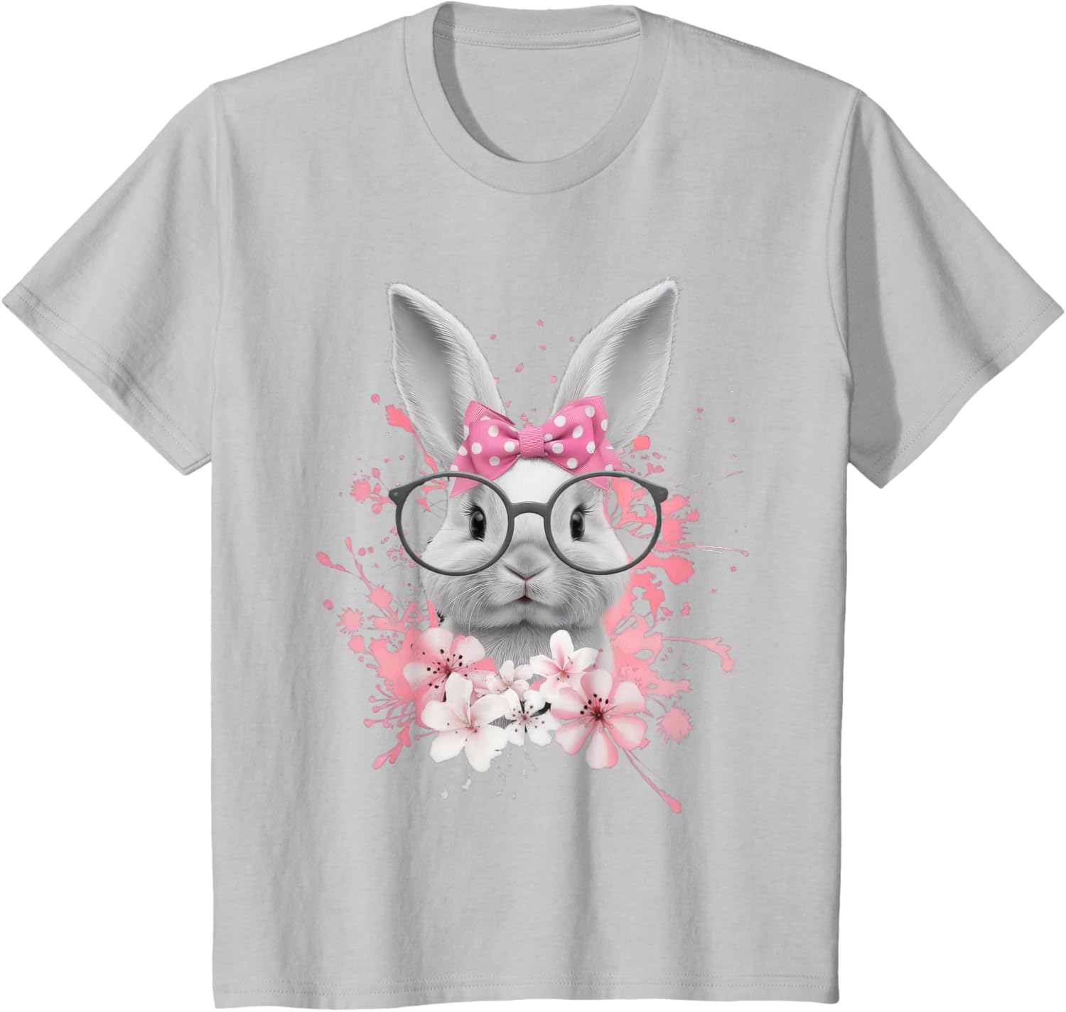 Easter Day Cute Bunny Rabbit Face Coquette Bow Women T-Shirt