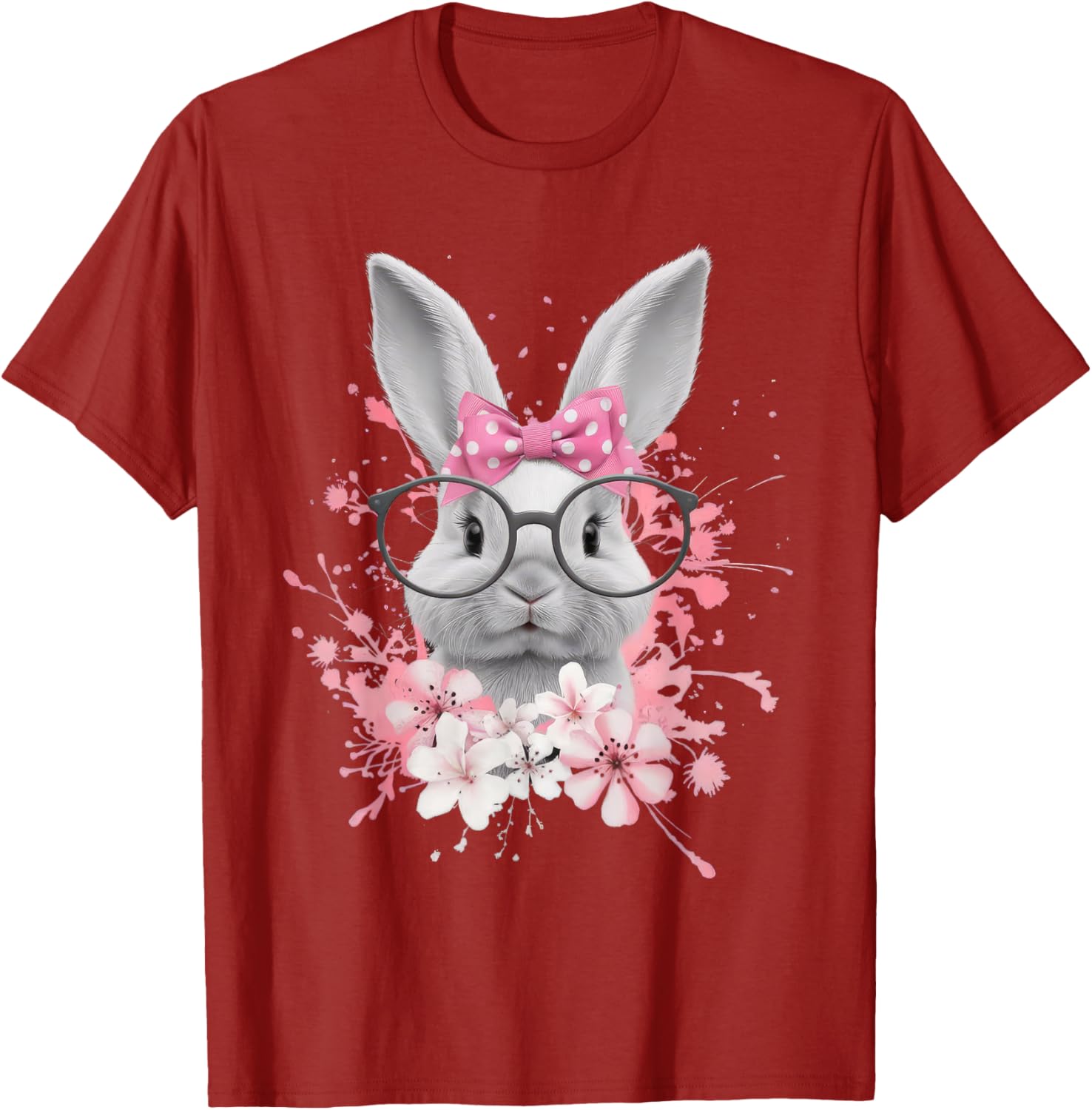 Easter Day Cute Bunny Rabbit Face Coquette Bow Women T-Shirt