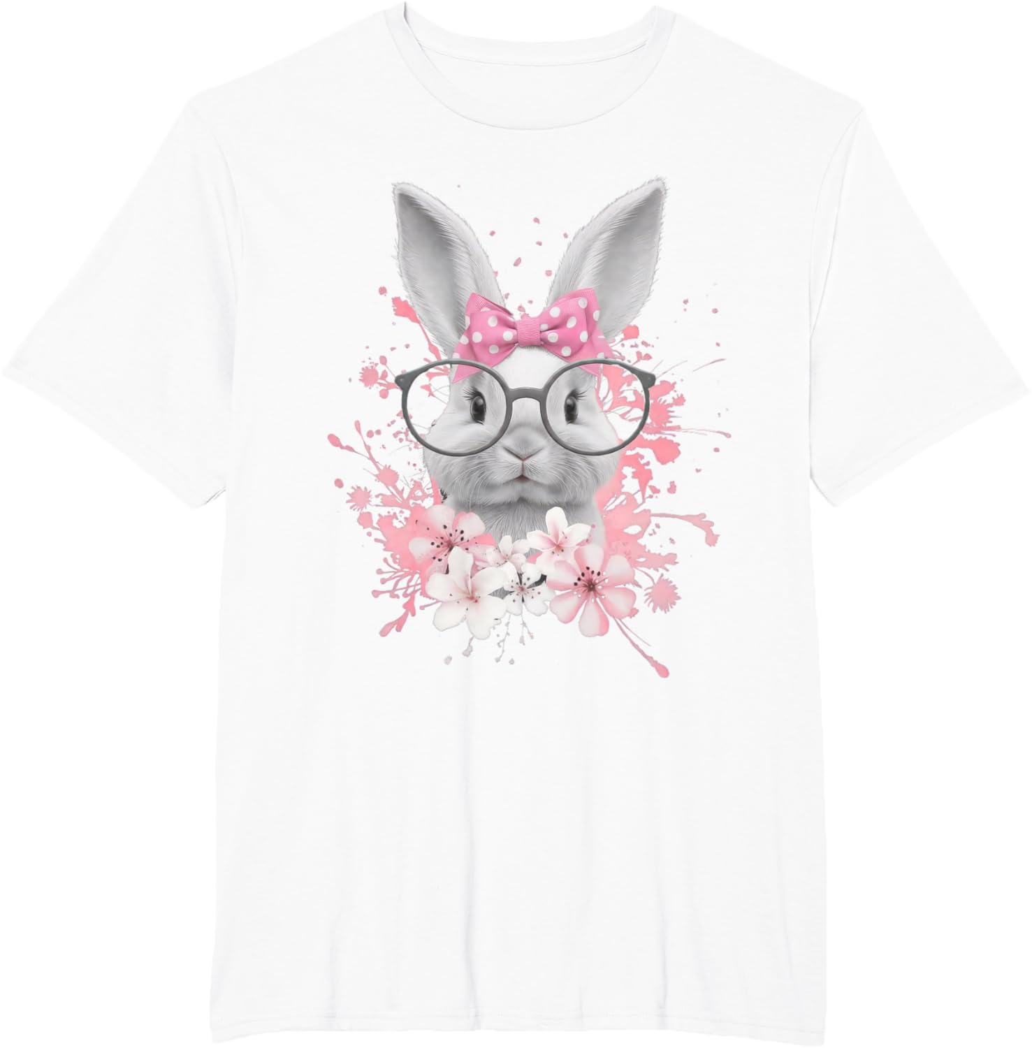 Easter Day Cute Bunny Rabbit Face Coquette Bow Women T-Shirt