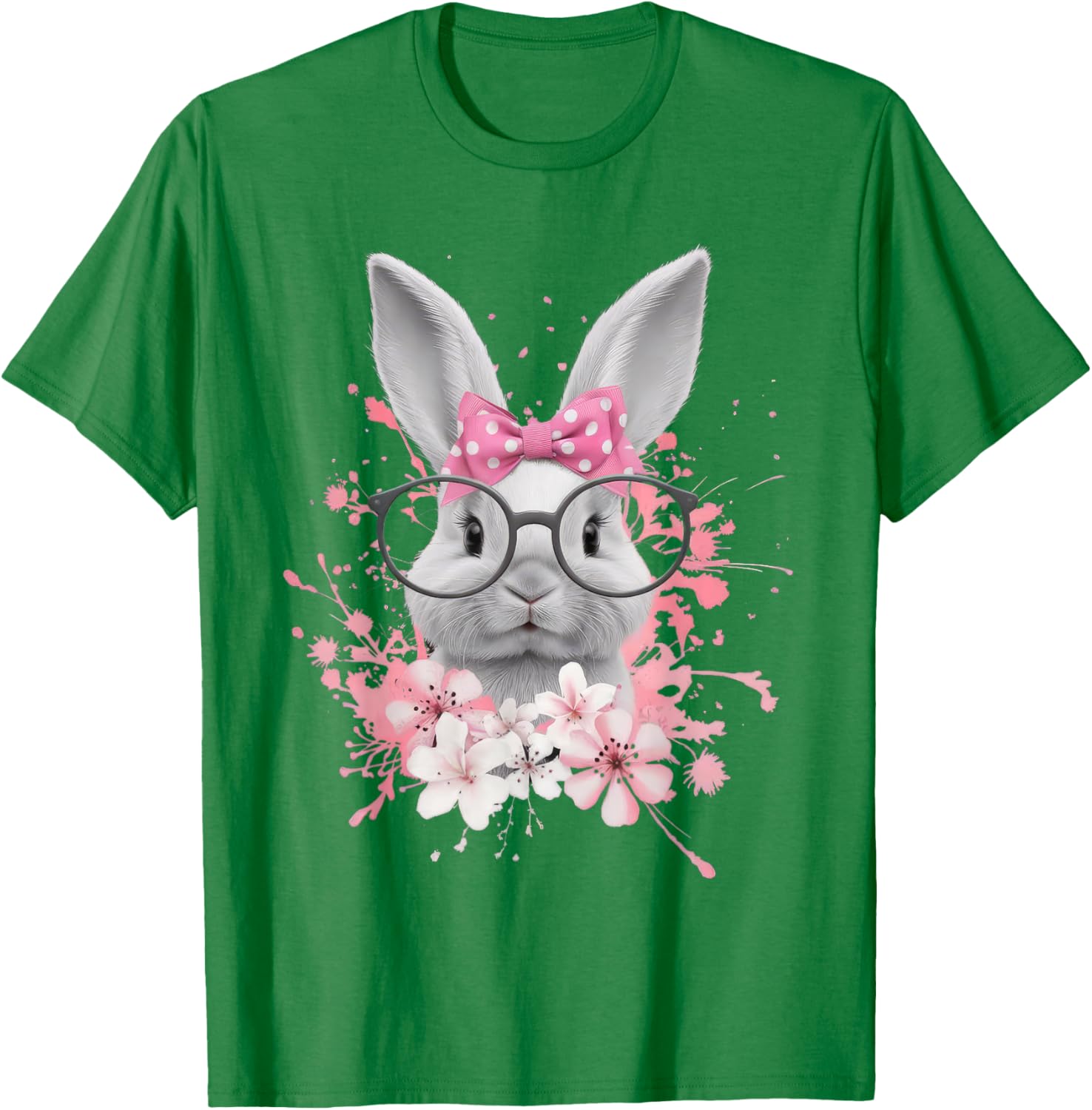 Easter Day Cute Bunny Rabbit Face Coquette Bow Women T-Shirt