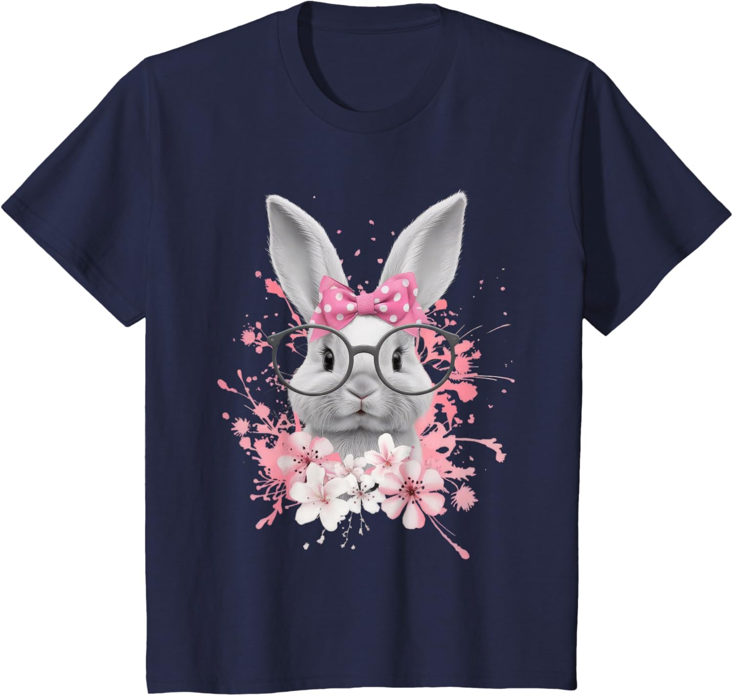 Easter Day Cute Bunny Rabbit Face Coquette Bow Women T-Shirt