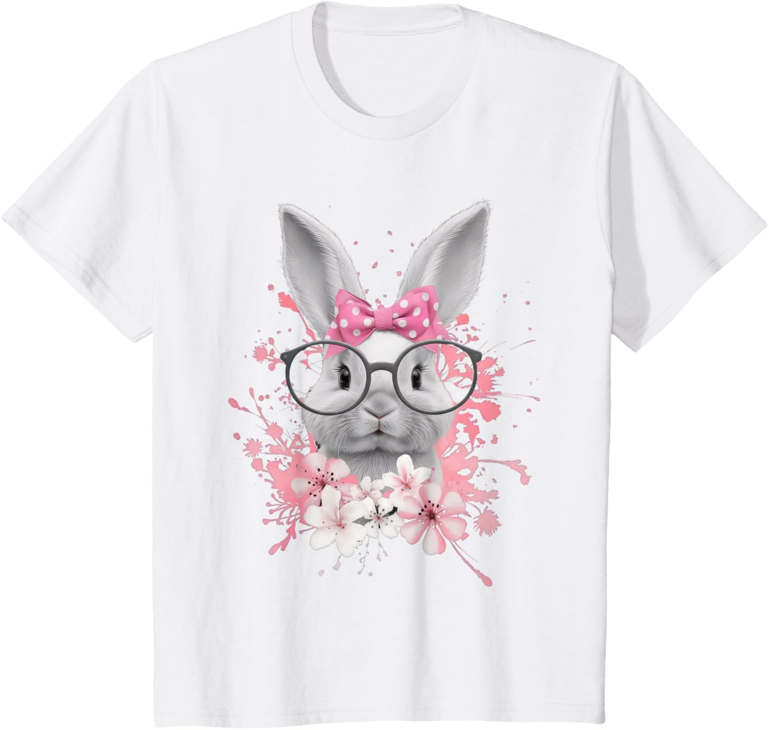 Easter Day Cute Bunny Rabbit Face Coquette Bow Women T-Shirt