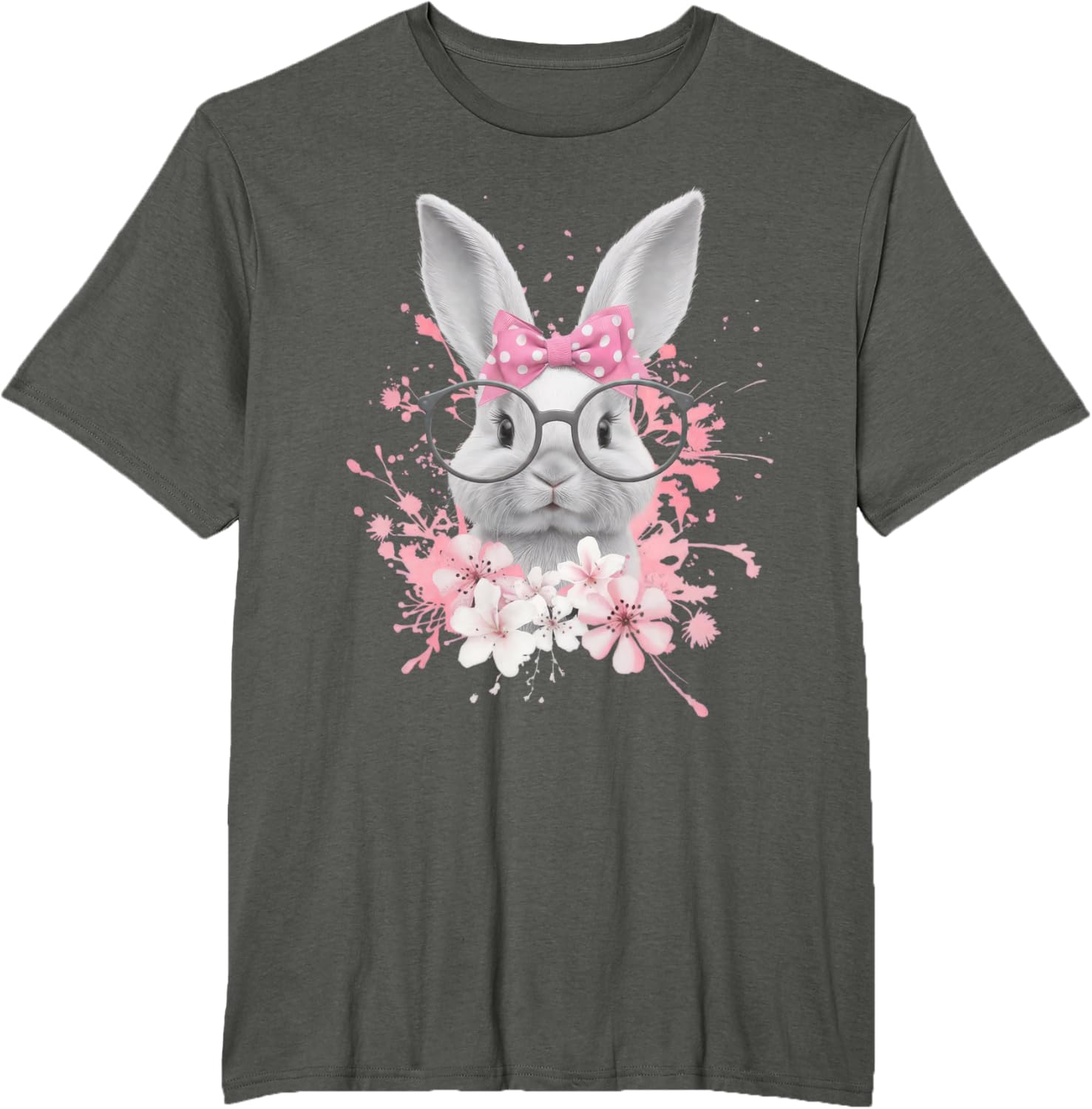 Easter Day Cute Bunny Rabbit Face Coquette Bow Women T-Shirt