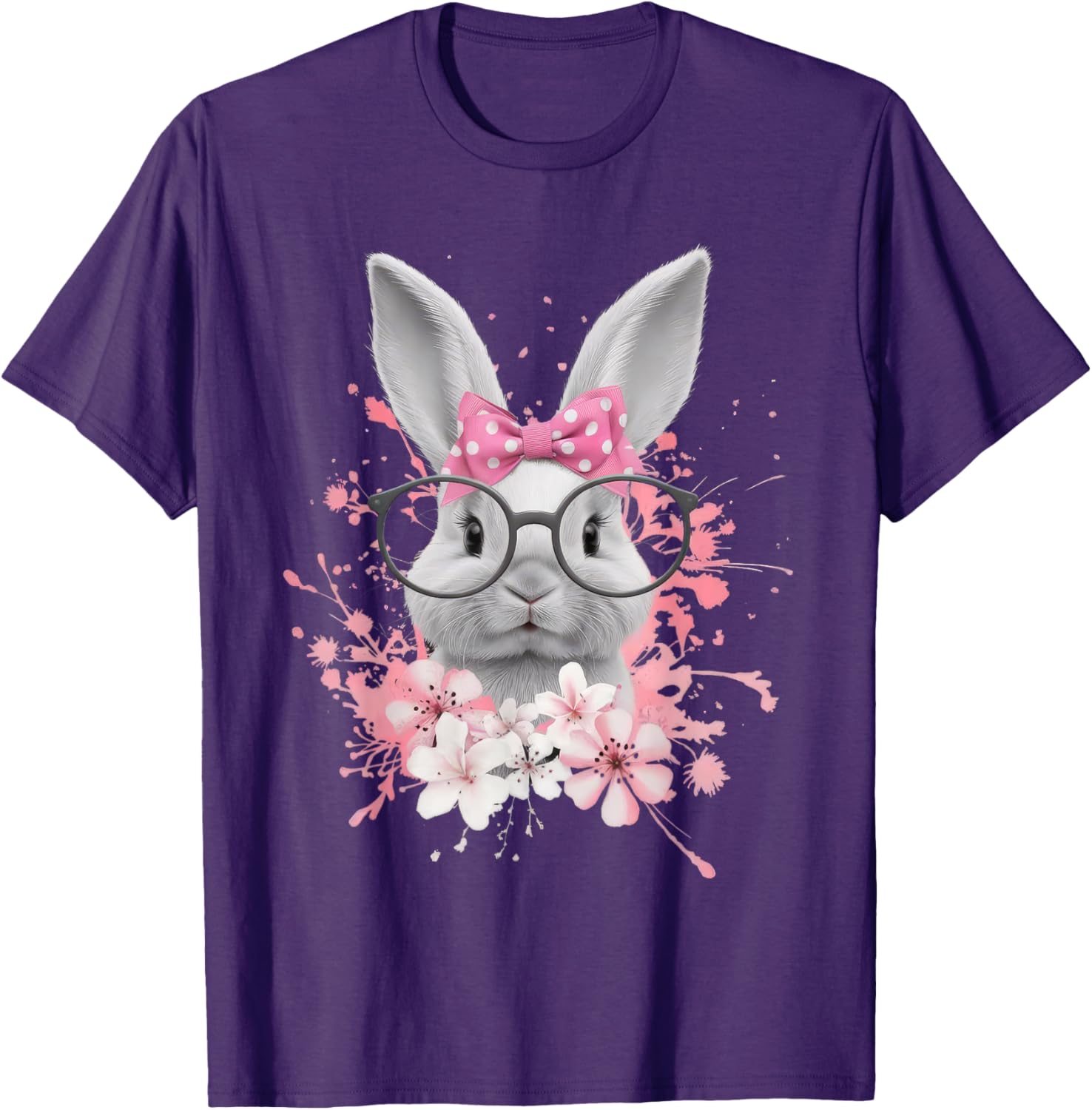 Easter Day Cute Bunny Rabbit Face Coquette Bow Women T-Shirt