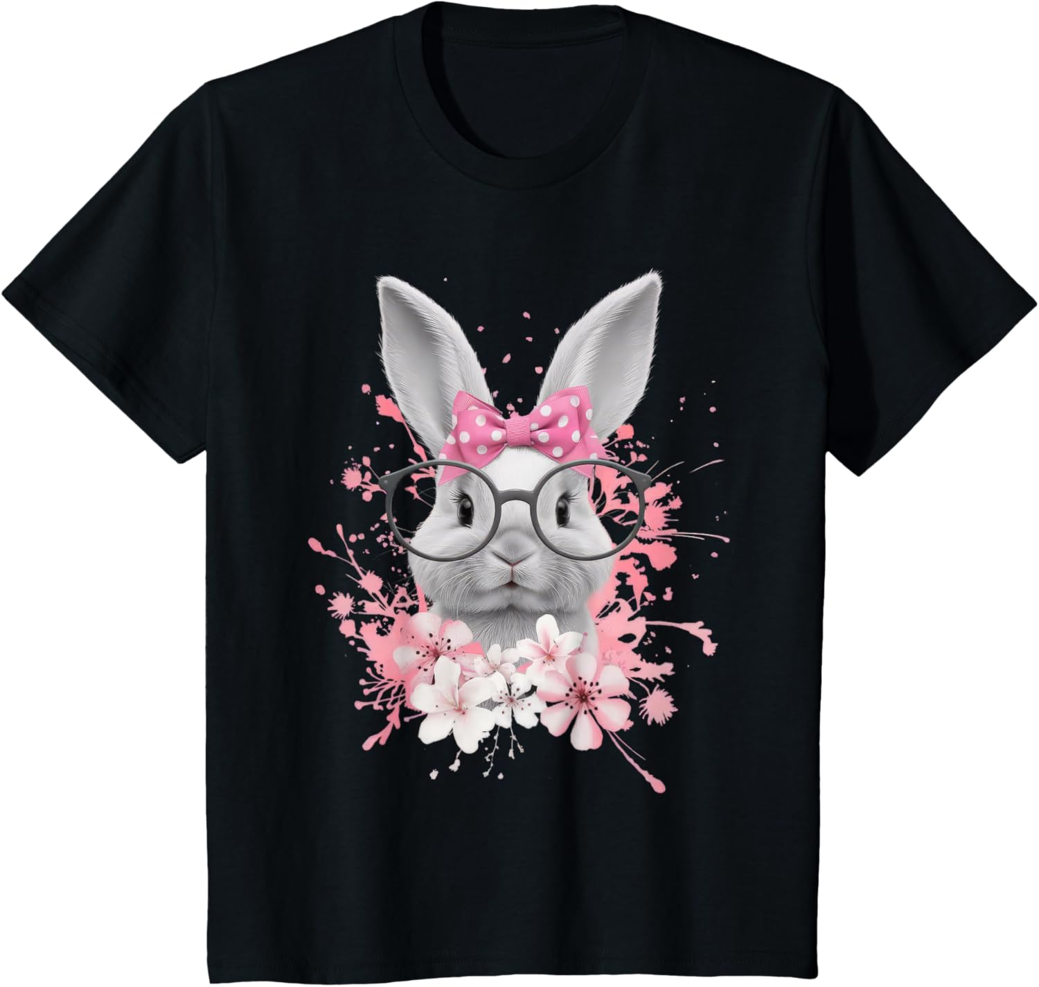 Easter Day Cute Bunny Rabbit Face Coquette Bow Women T-Shirt