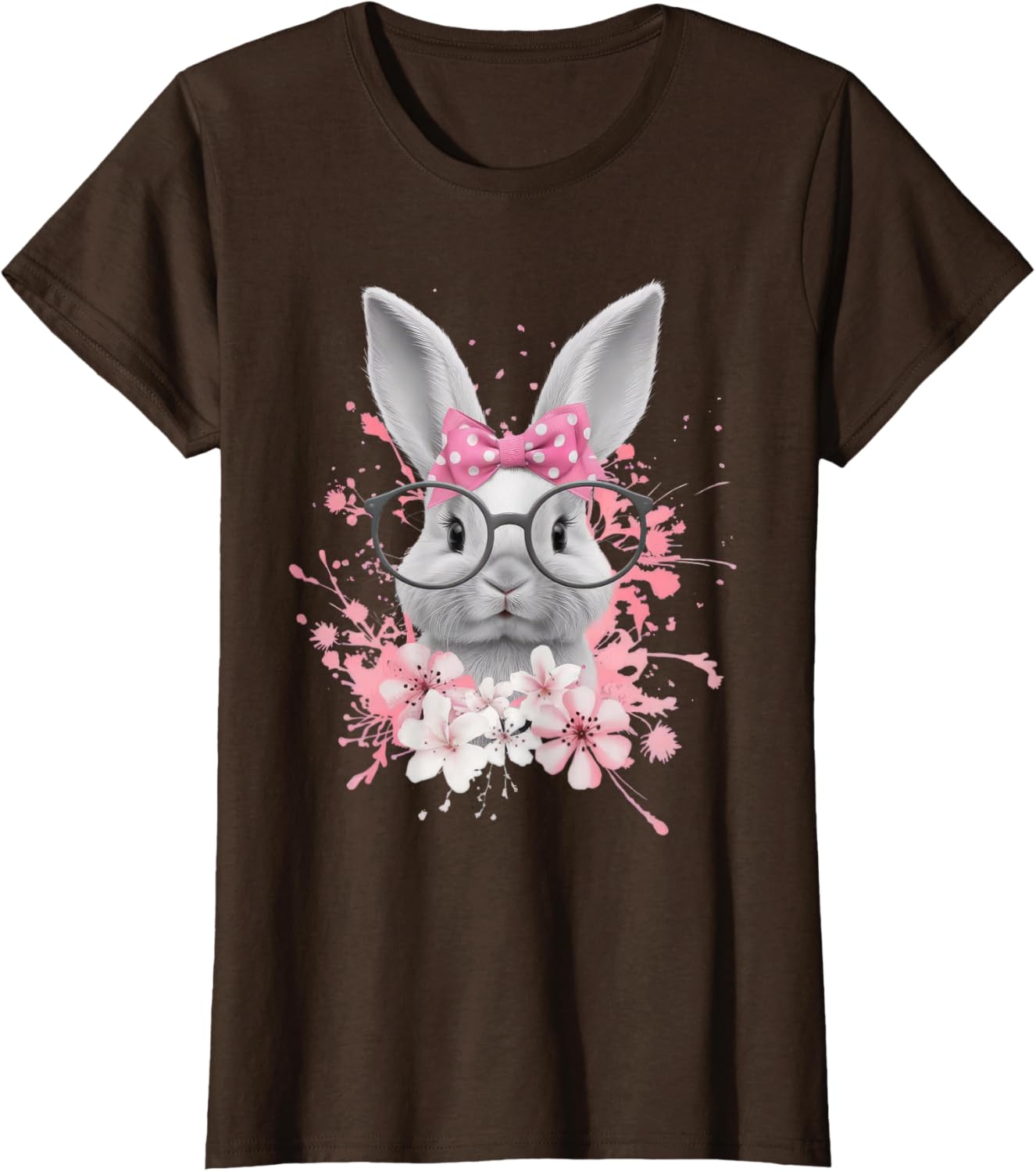 Easter Day Cute Bunny Rabbit Face Coquette Bow Women T-Shirt