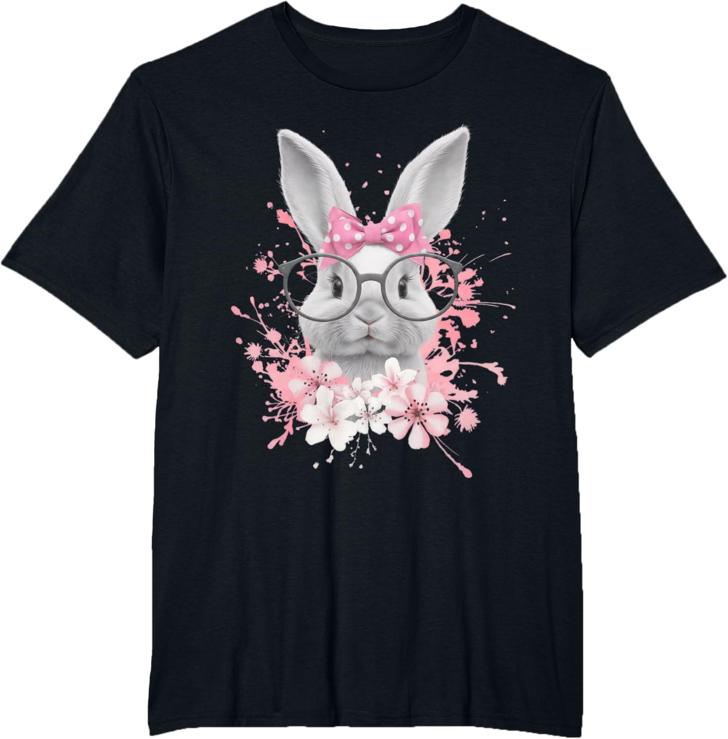 Easter Day Cute Bunny Rabbit Face Coquette Bow Women T-Shirt