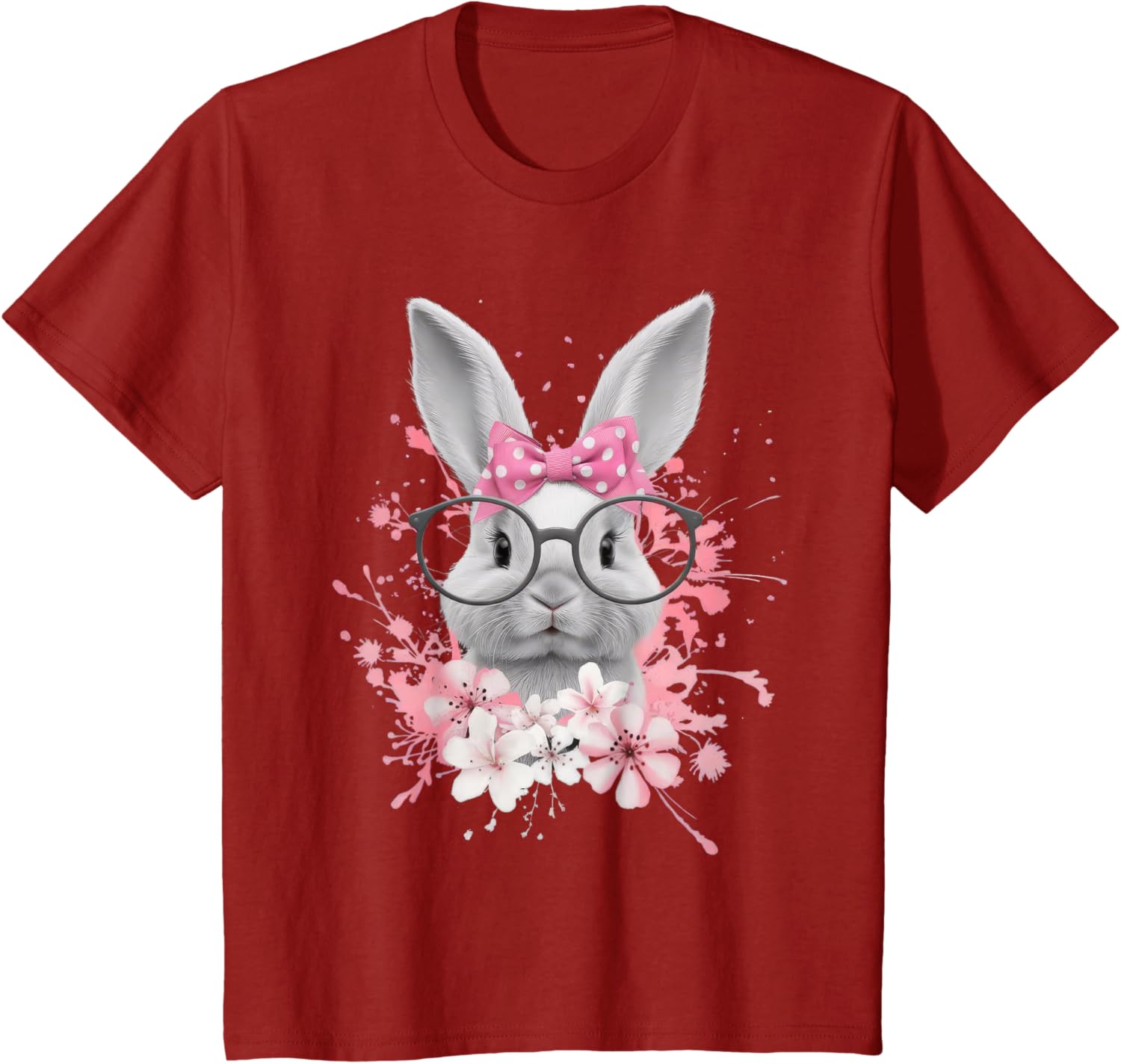 Easter Day Cute Bunny Rabbit Face Coquette Bow Women T-Shirt