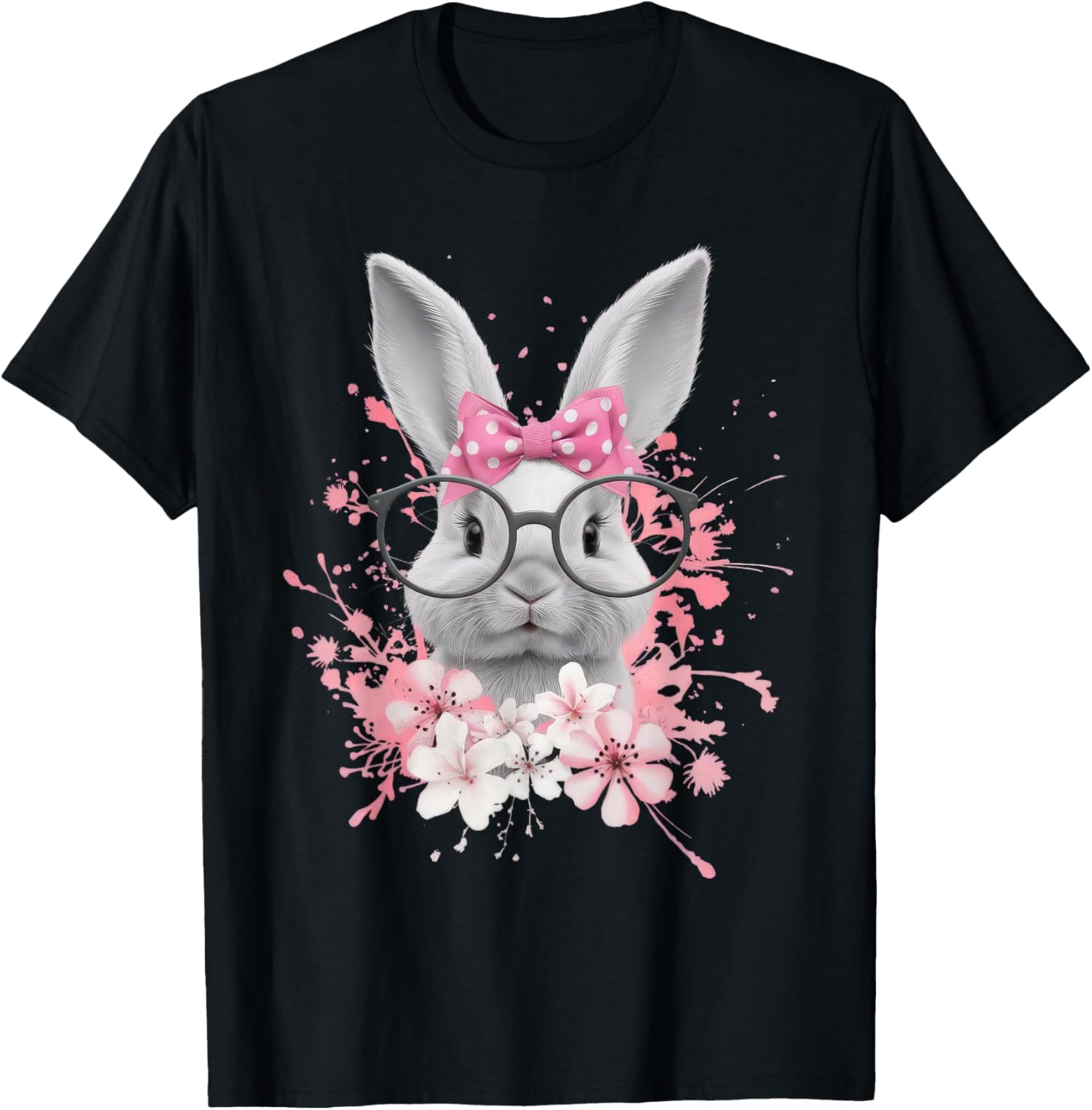 Easter Day Cute Bunny Rabbit Face Coquette Bow Women T-Shirt