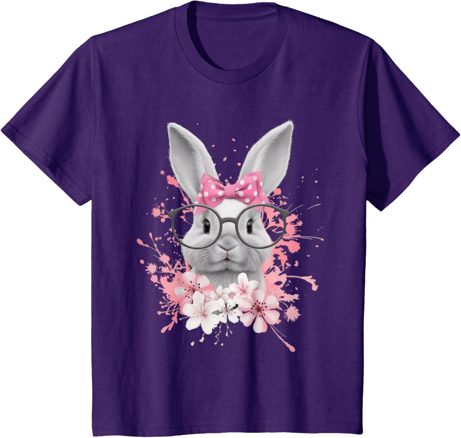 Easter Day Cute Bunny Rabbit Face Coquette Bow Women T-Shirt