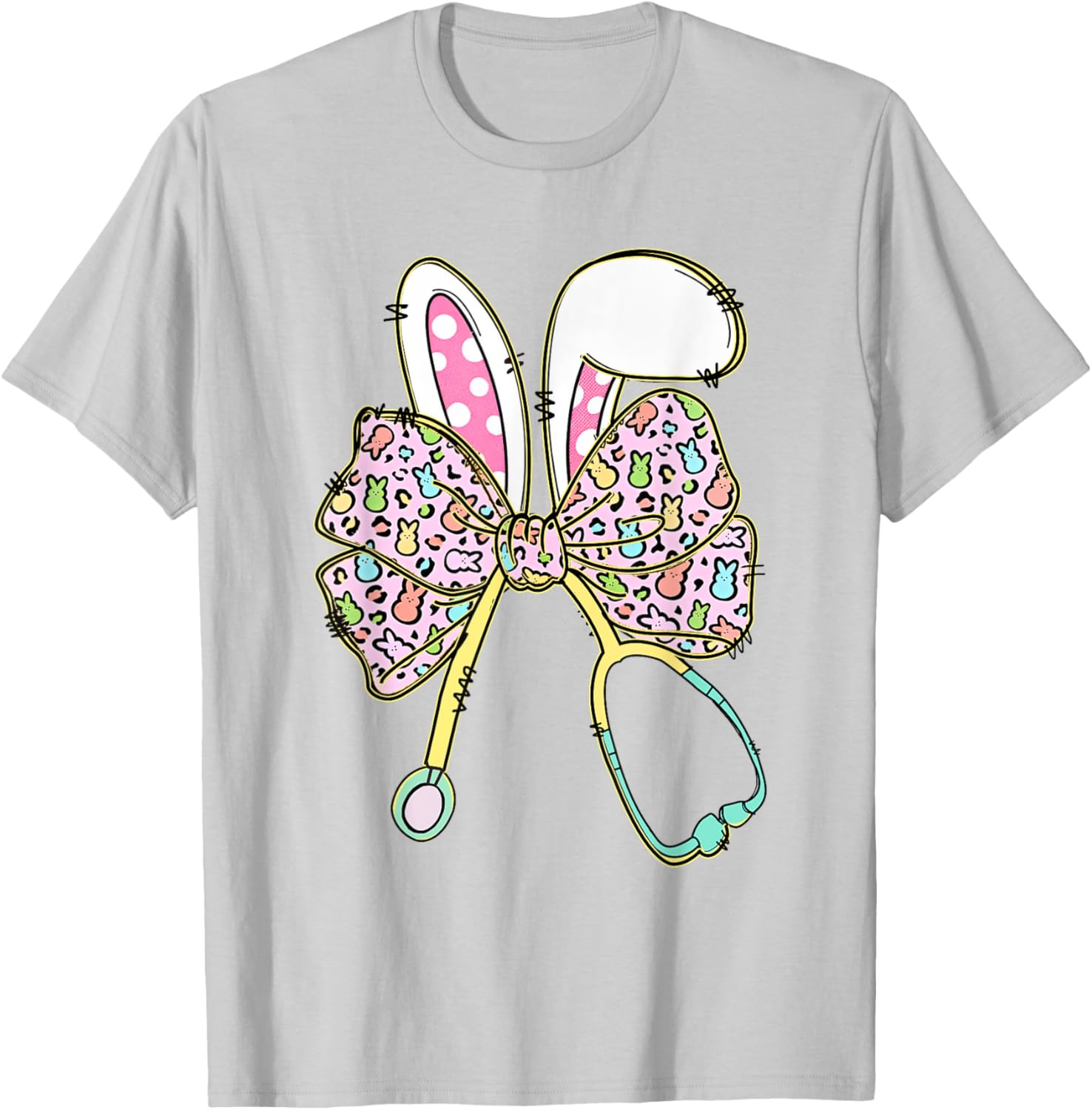 Easter Nurse Coquette Bow Easter Bunny Ears Nursing Student T-Shirt