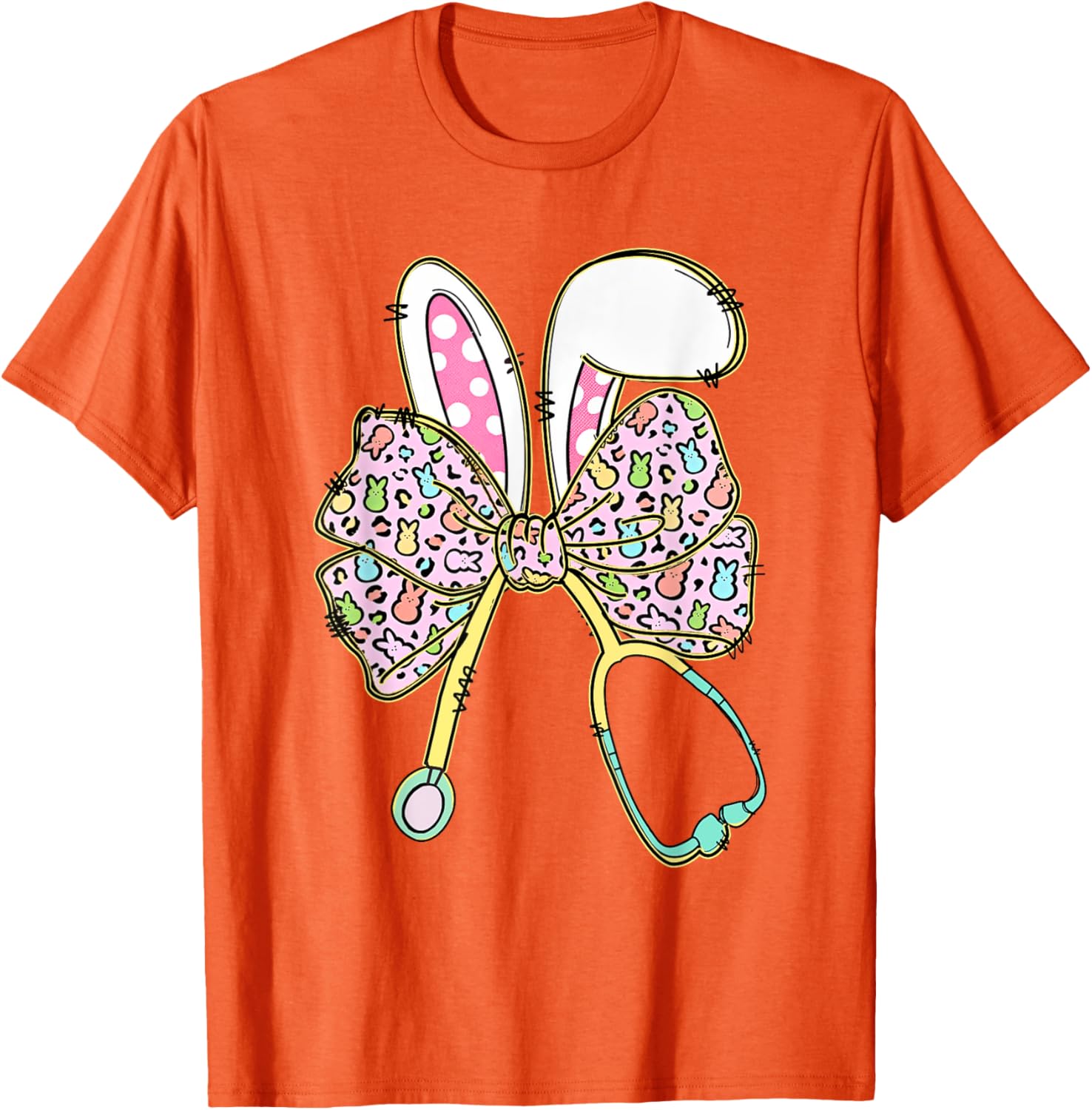 Easter Nurse Coquette Bow Easter Bunny Ears Nursing Student T-Shirt