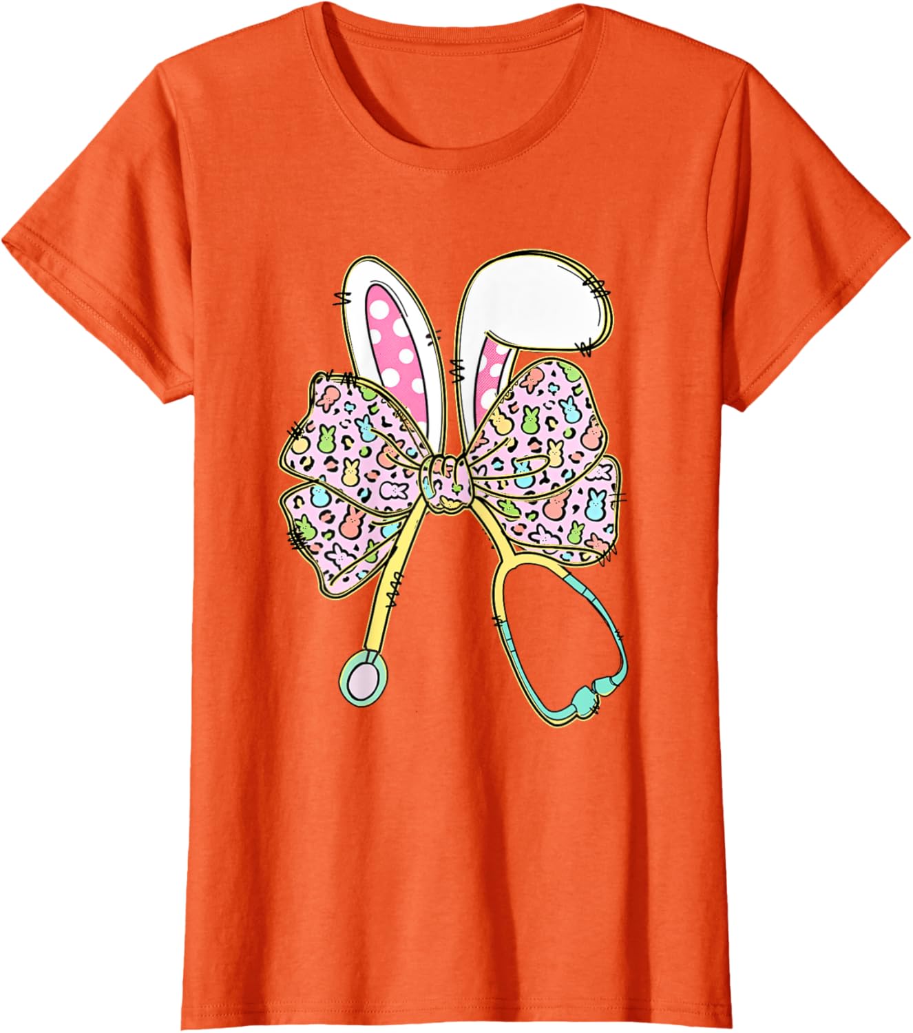 Easter Nurse Coquette Bow Easter Bunny Ears Nursing Student T-Shirt