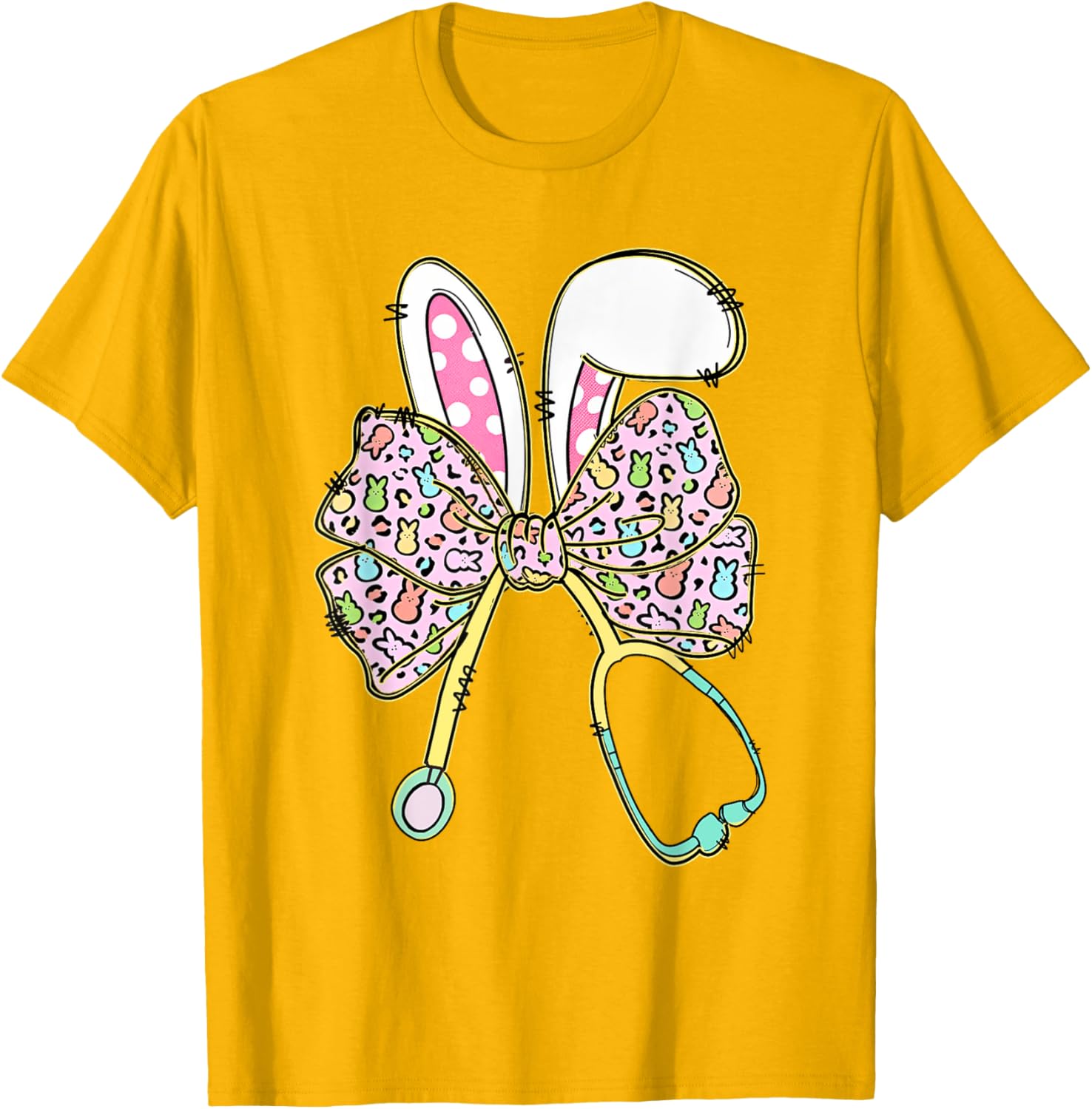 Easter Nurse Coquette Bow Easter Bunny Ears Nursing Student T-Shirt