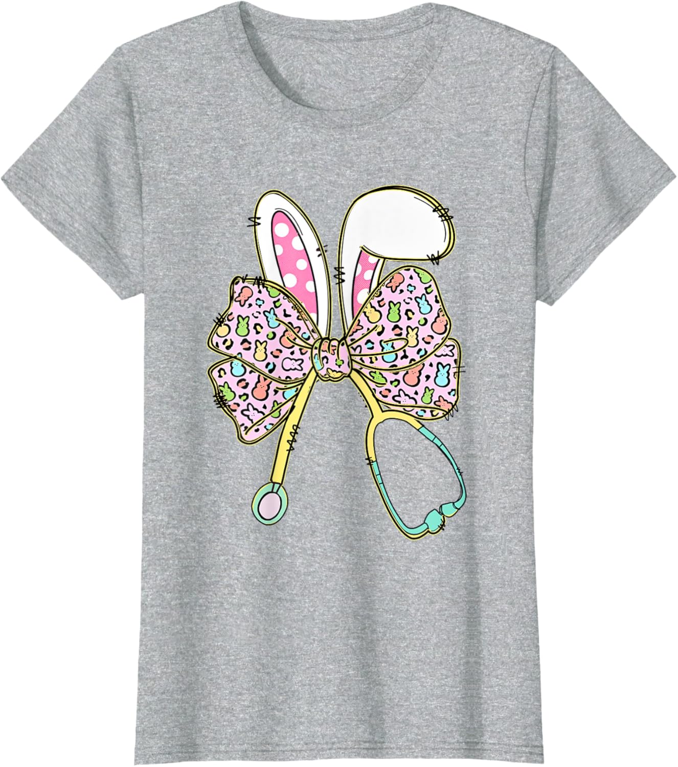 Easter Nurse Coquette Bow Easter Bunny Ears Nursing Student T-Shirt