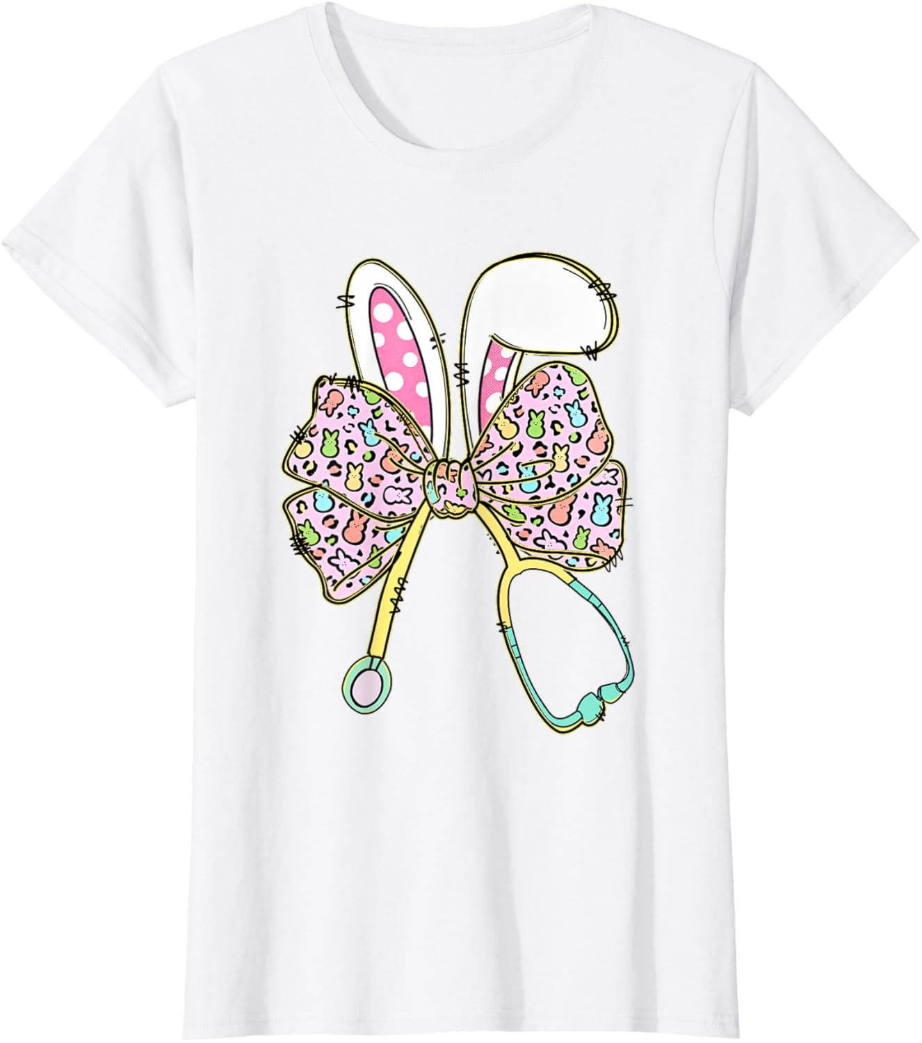 Easter Nurse Coquette Bow Easter Bunny Ears Nursing Student T-Shirt