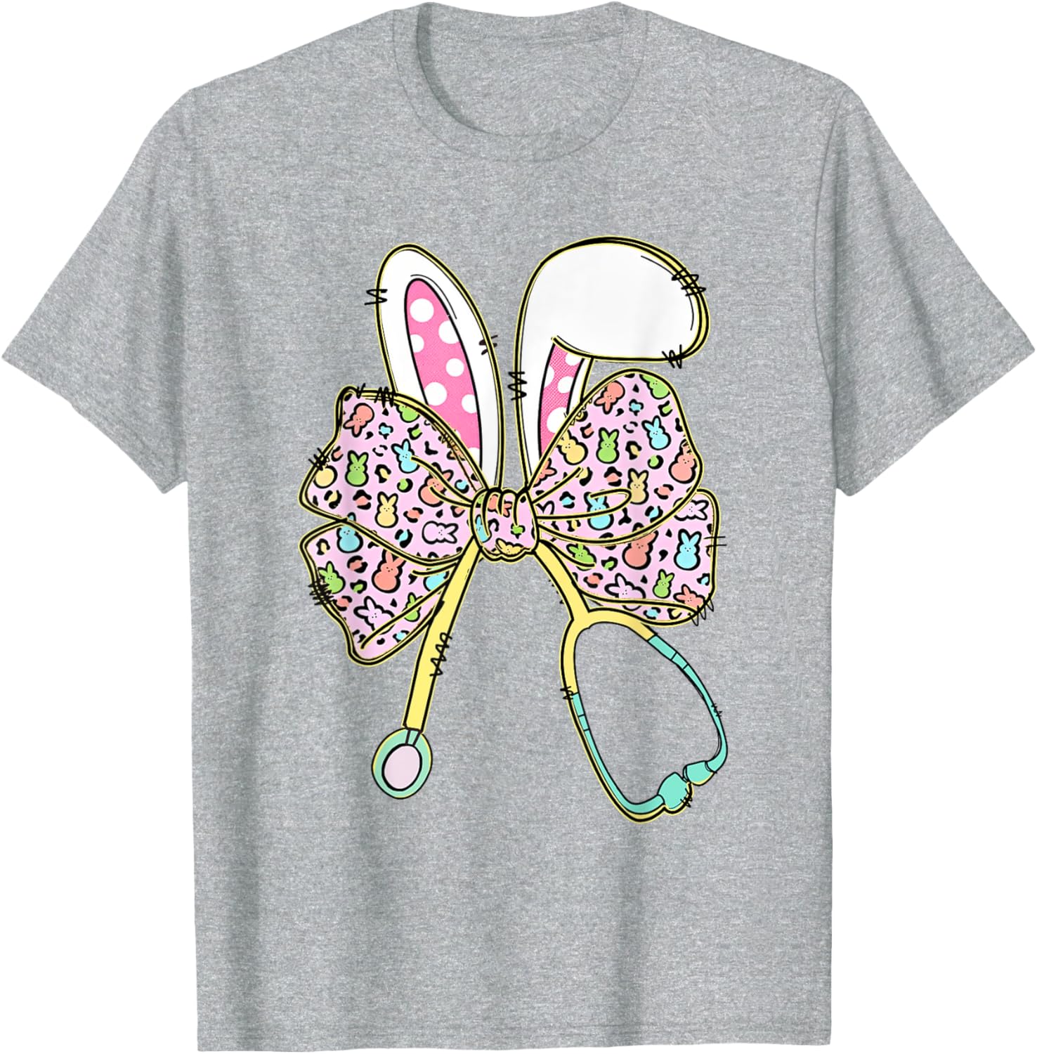 Easter Nurse Coquette Bow Easter Bunny Ears Nursing Student T-Shirt