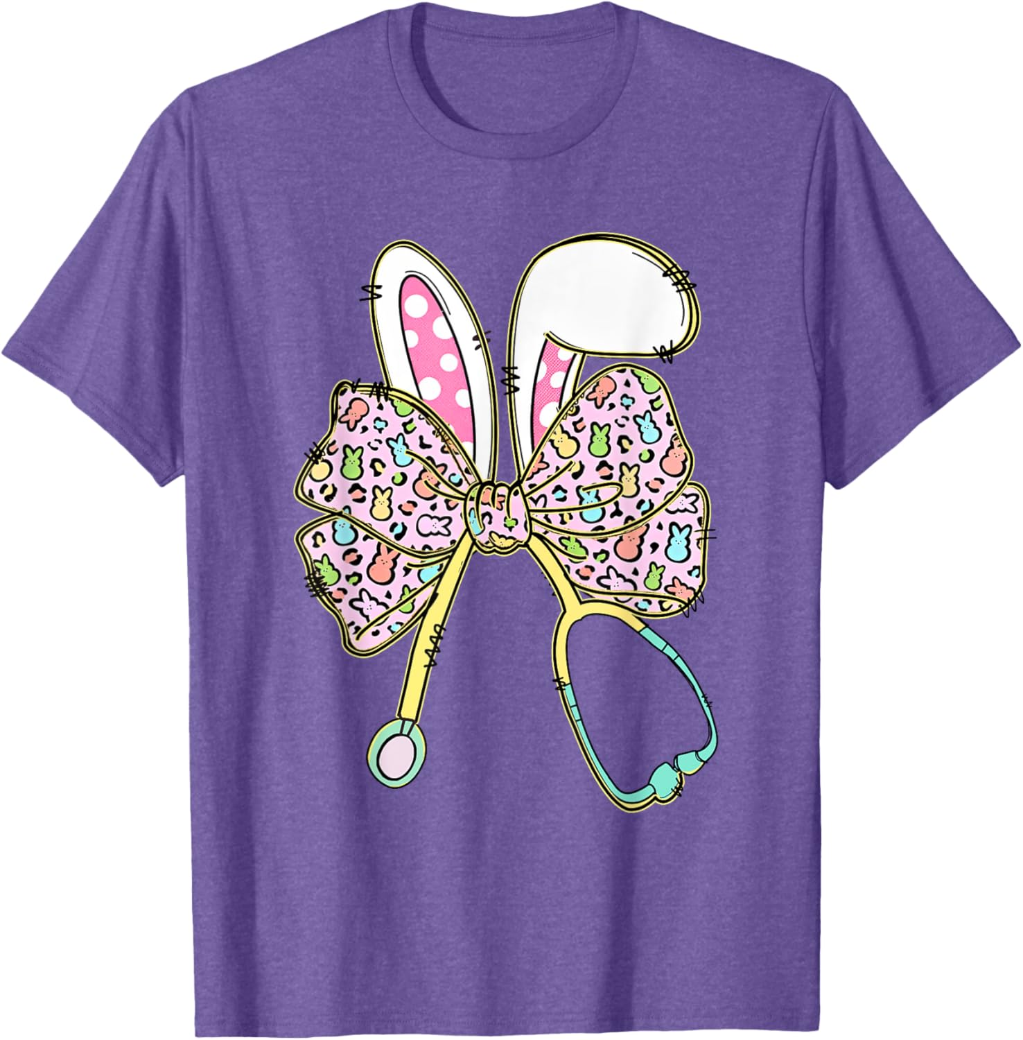 Easter Nurse Coquette Bow Easter Bunny Ears Nursing Student T-Shirt