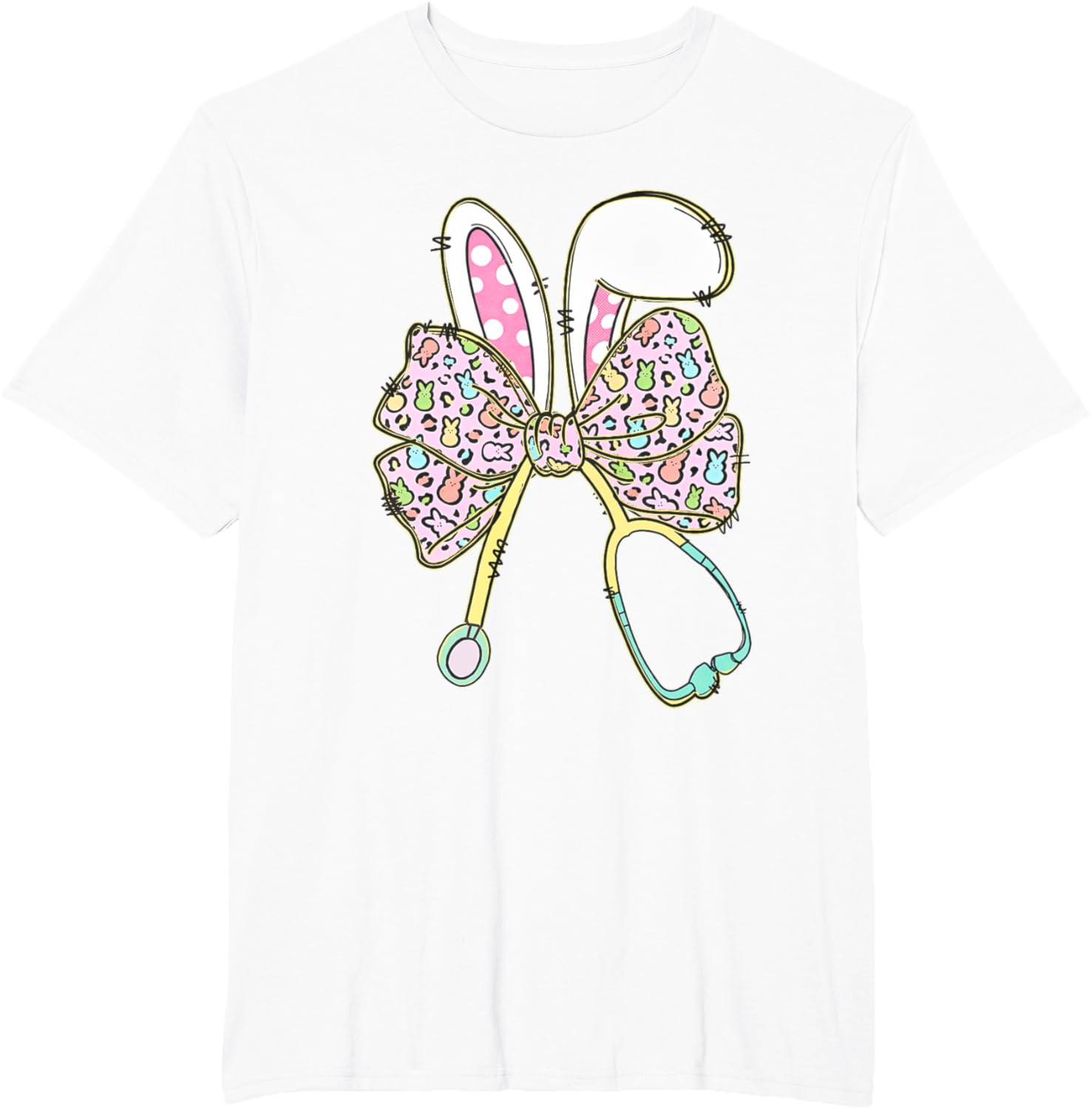 Easter Nurse Coquette Bow Easter Bunny Ears Nursing Student T-Shirt