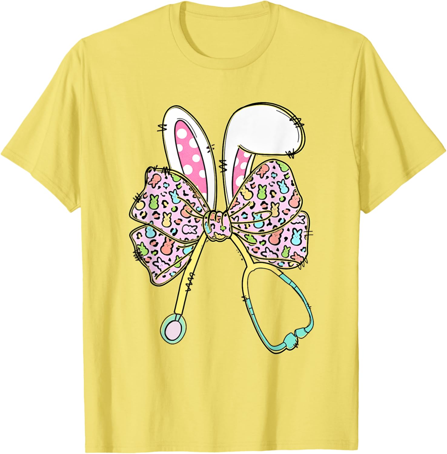 Easter Nurse Coquette Bow Easter Bunny Ears Nursing Student T-Shirt