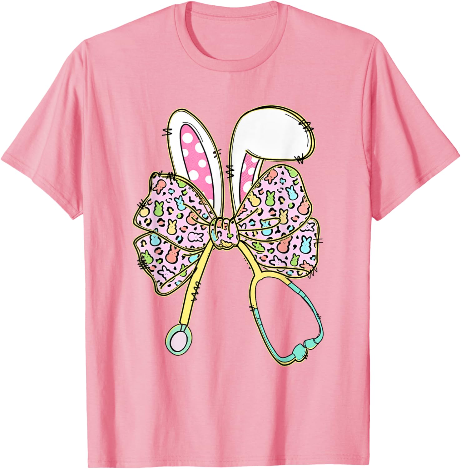 Easter Nurse Coquette Bow Easter Bunny Ears Nursing Student T-Shirt