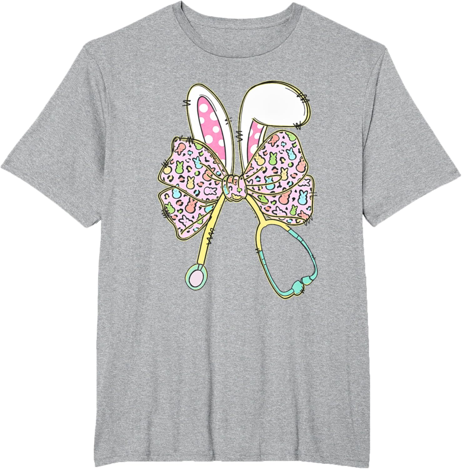 Easter Nurse Coquette Bow Easter Bunny Ears Nursing Student T-Shirt