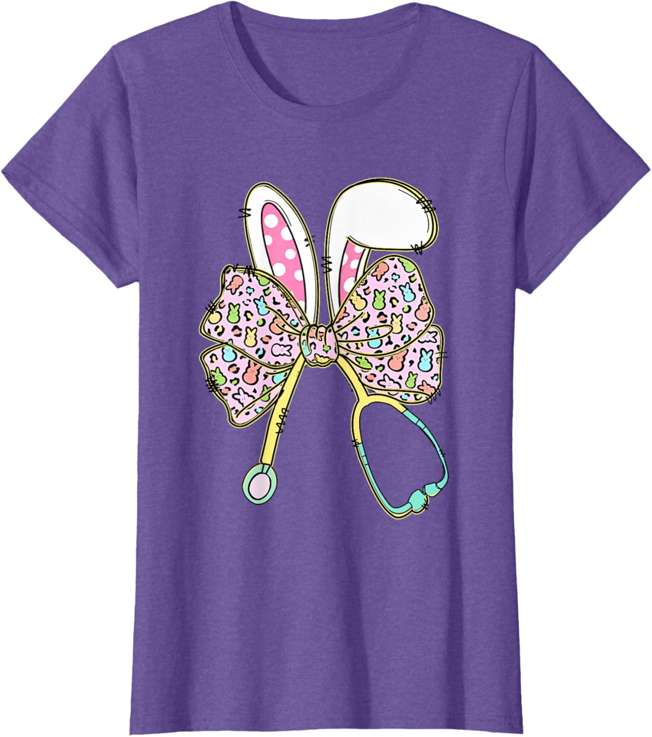 Easter Nurse Coquette Bow Easter Bunny Ears Nursing Student T-Shirt