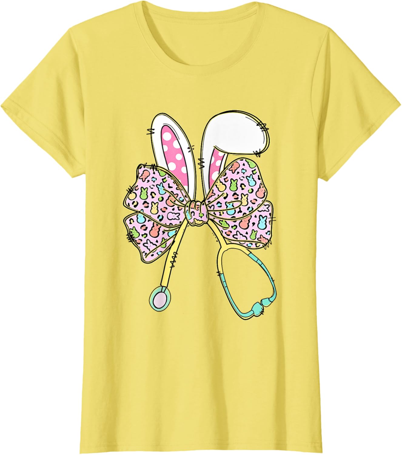 Easter Nurse Coquette Bow Easter Bunny Ears Nursing Student T-Shirt