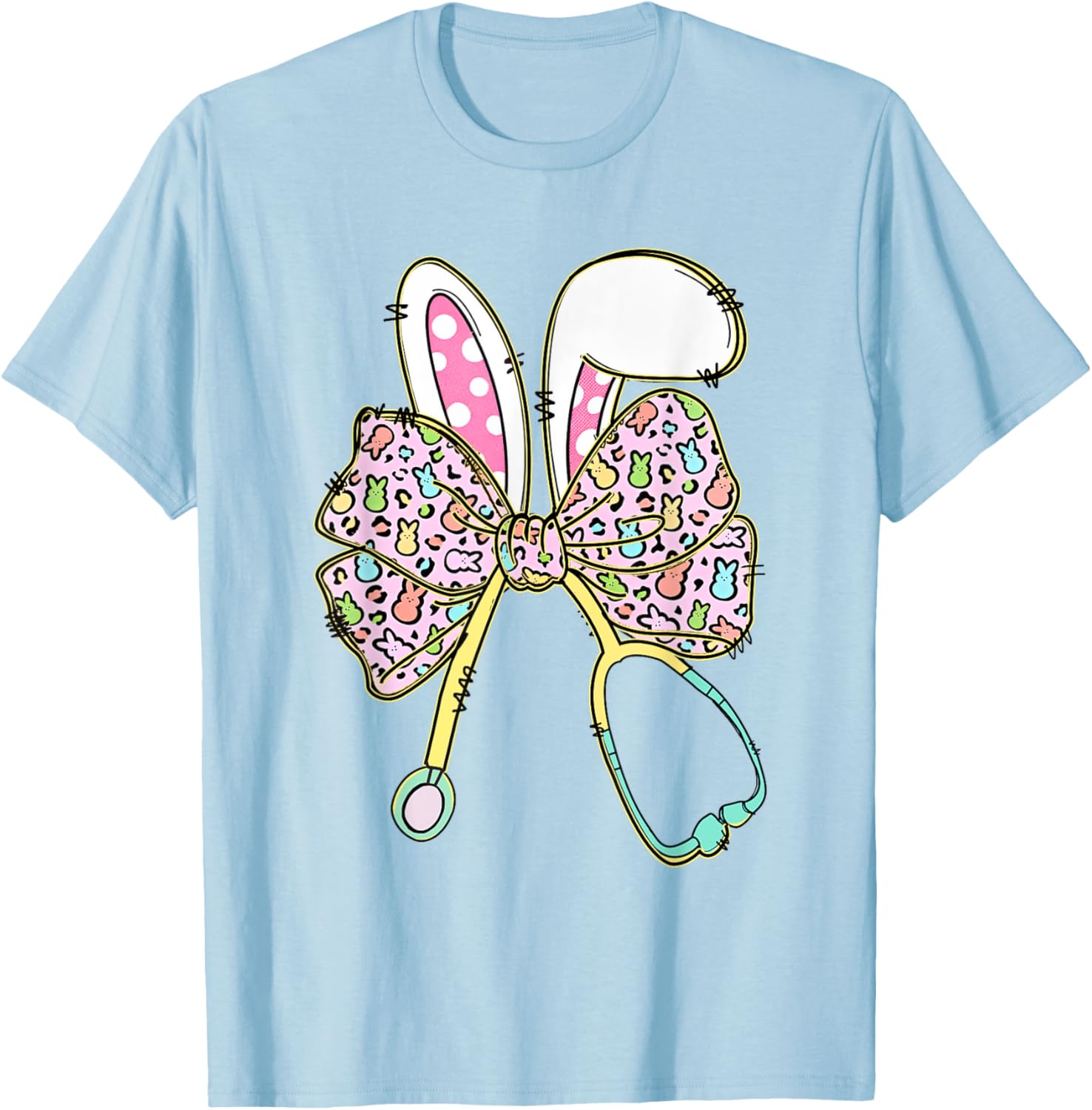 Easter Nurse Coquette Bow Easter Bunny Ears Nursing Student T-Shirt