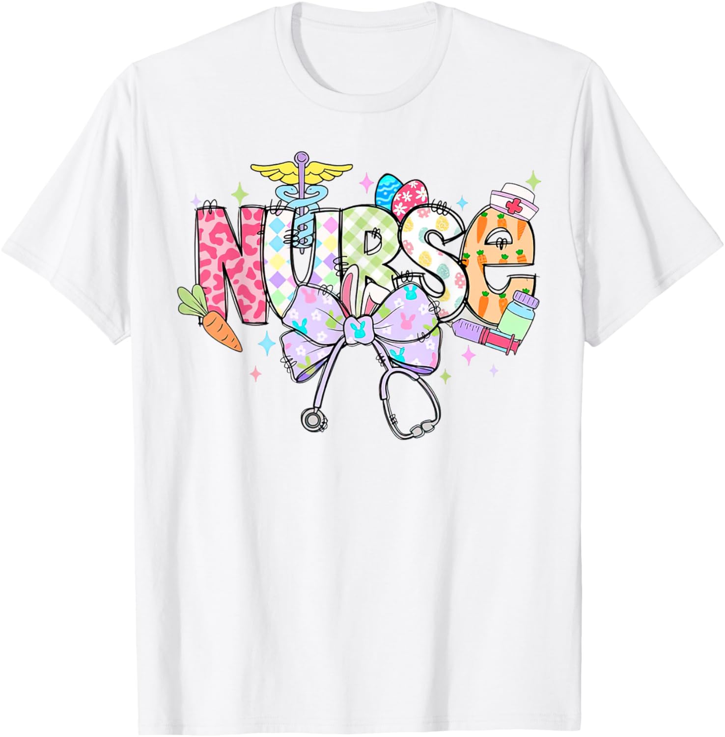 Easter Nurse Coquette Bow Retro For Nurse T-Shirt