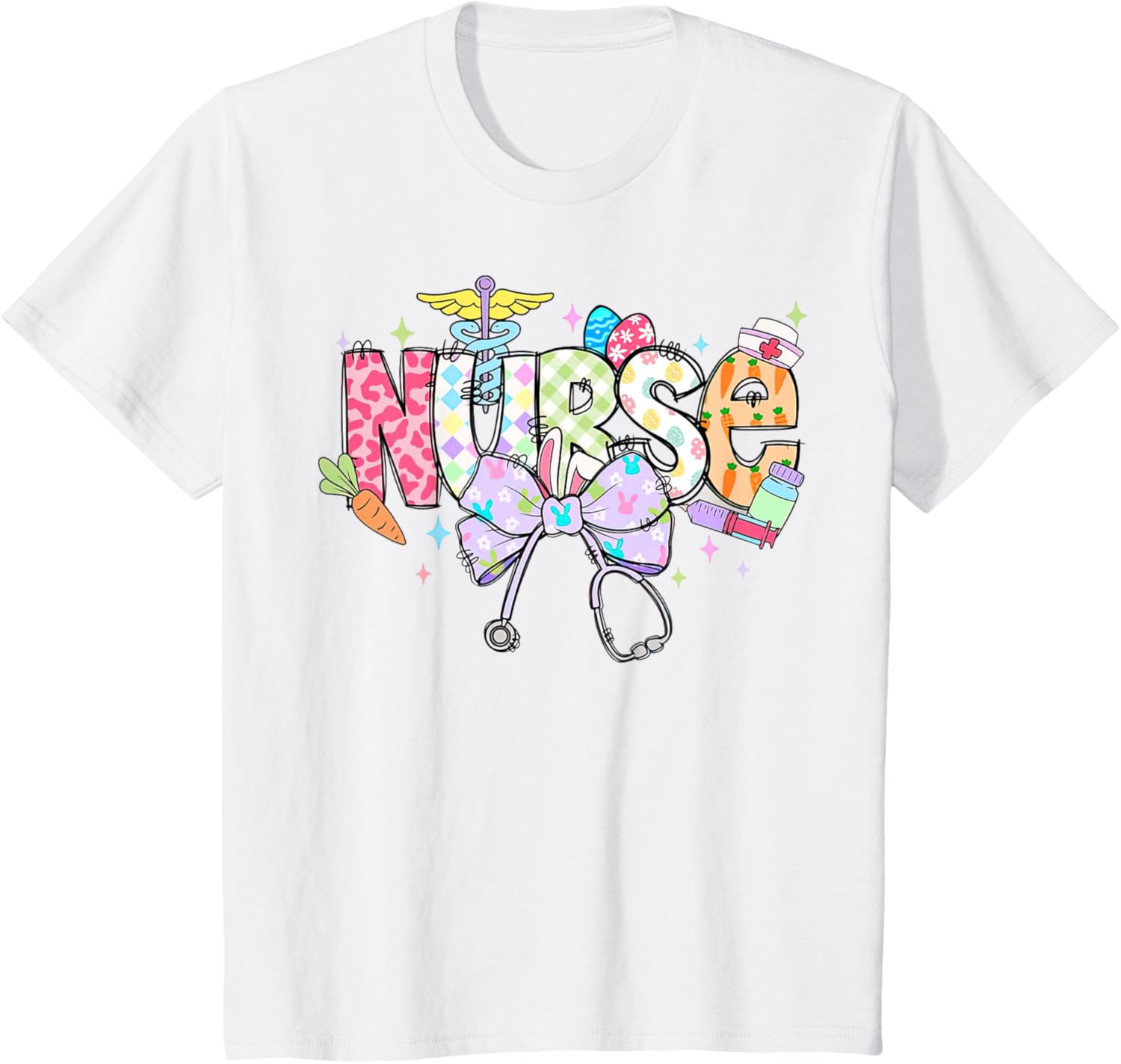 Easter Nurse Coquette Bow Retro For Nurse T-Shirt