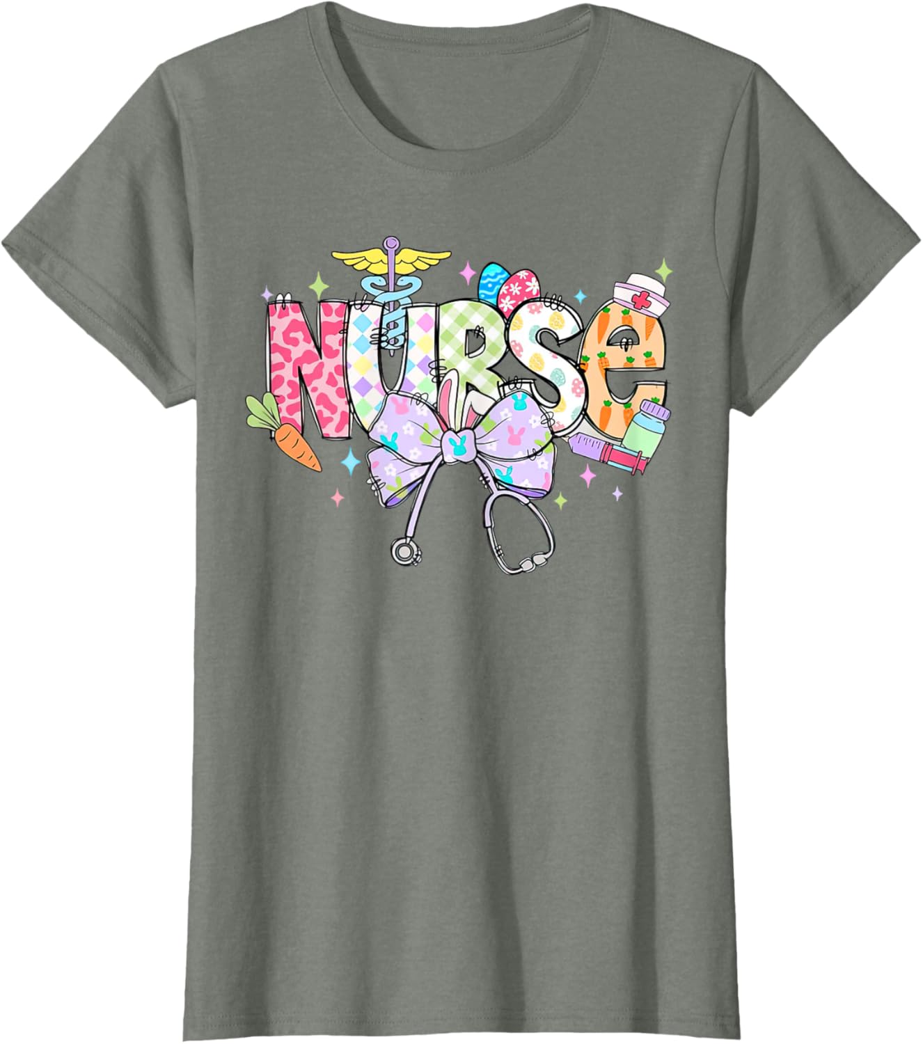 Easter Nurse Coquette Bow Retro For Nurse T-Shirt