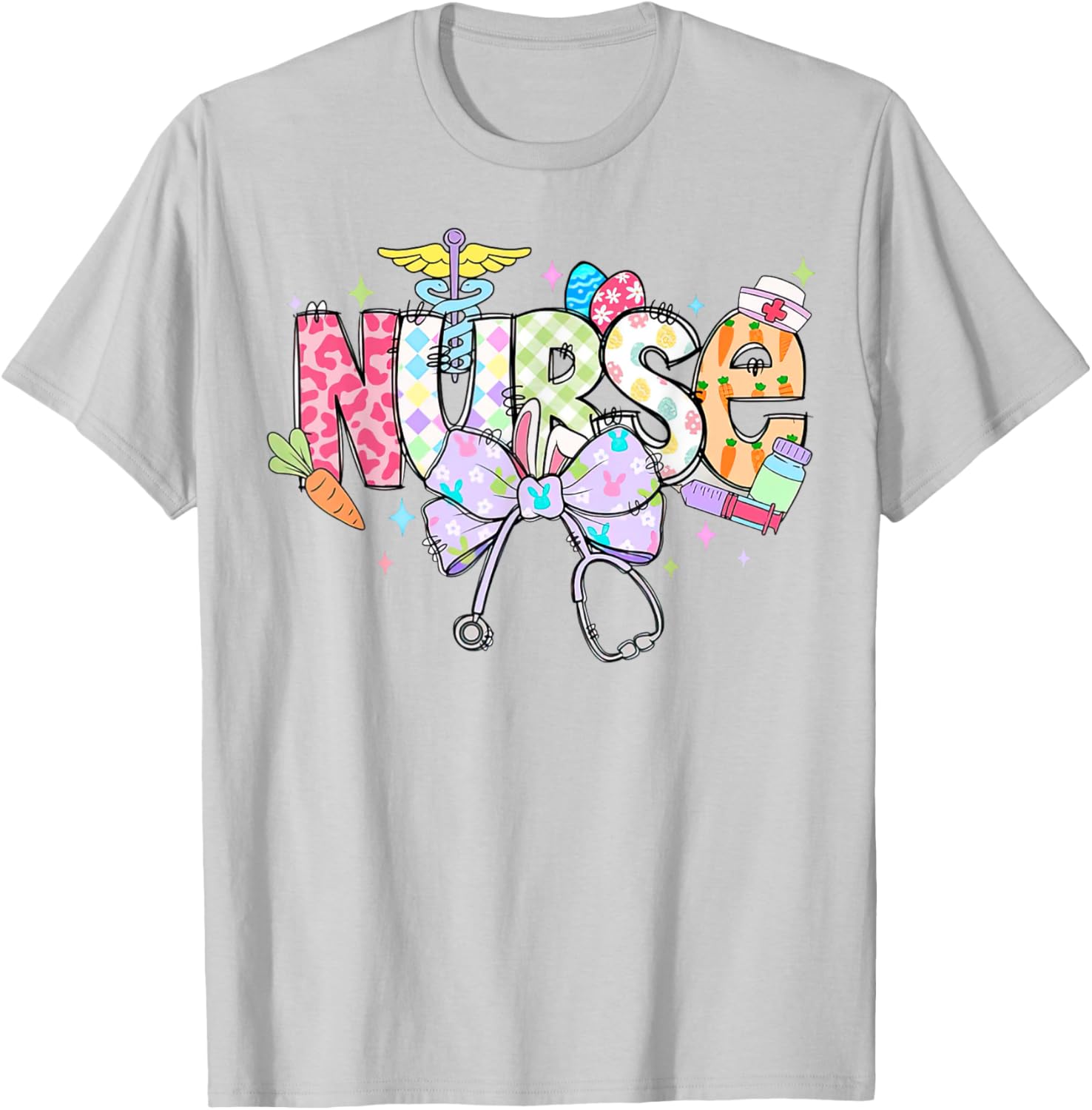 Easter Nurse Coquette Bow Retro For Nurse T-Shirt