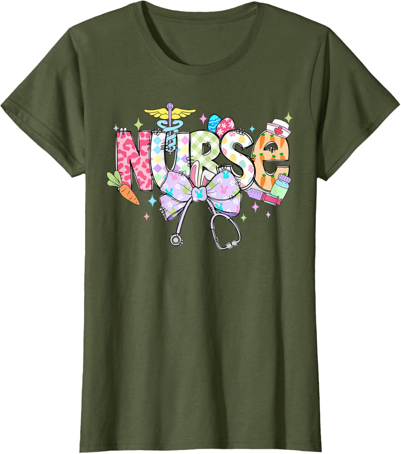 Easter Nurse Coquette Bow Retro For Nurse T-Shirt