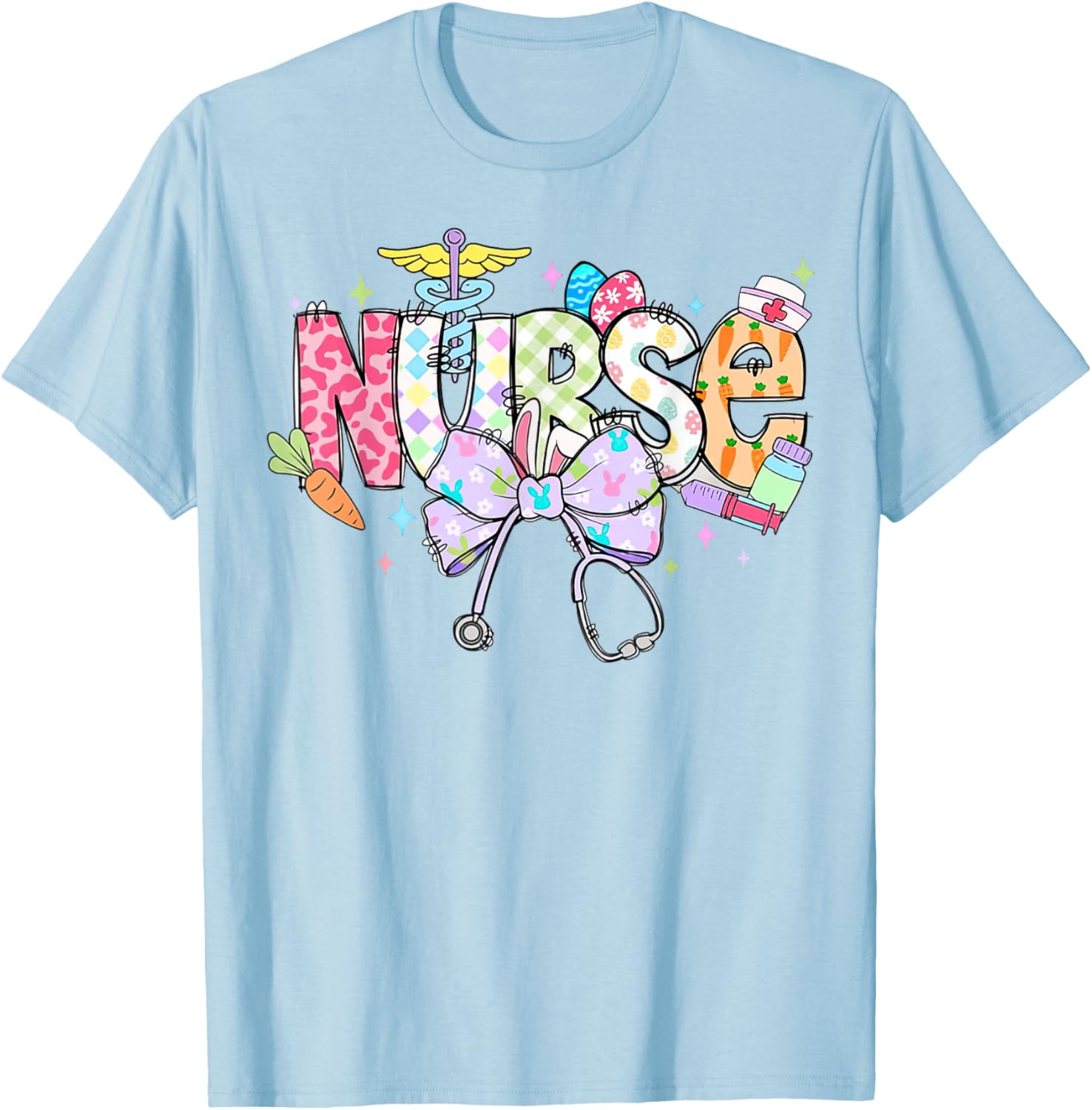 Easter Nurse Coquette Bow Retro For Nurse T-Shirt