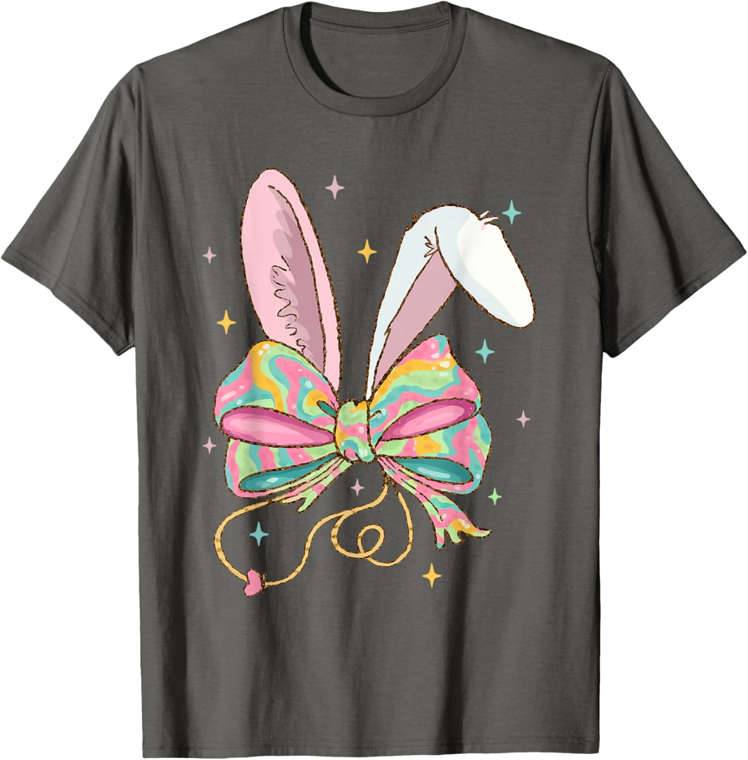 Easter Nurse Coquette Bow Stethoscope Bunny Scrub Top Rabbit T-Shirt