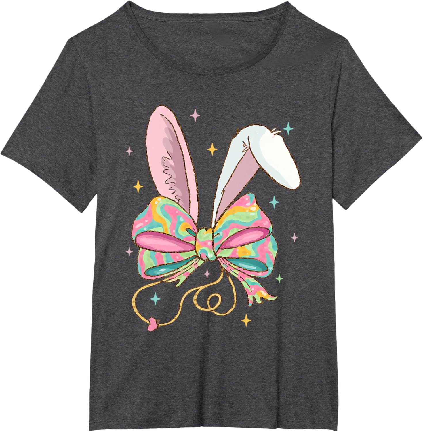 Easter Nurse Coquette Bow Stethoscope Bunny Scrub Top Rabbit T-Shirt