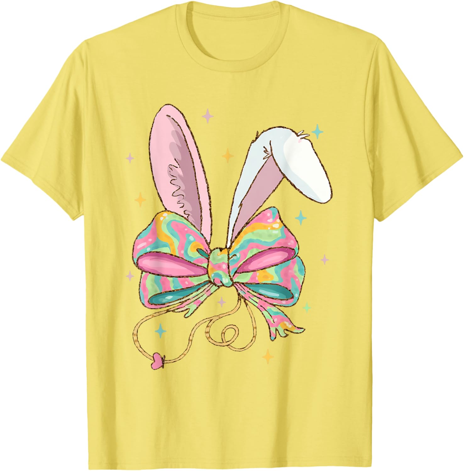 Easter Nurse Coquette Bow Stethoscope Bunny Scrub Top Rabbit T-Shirt